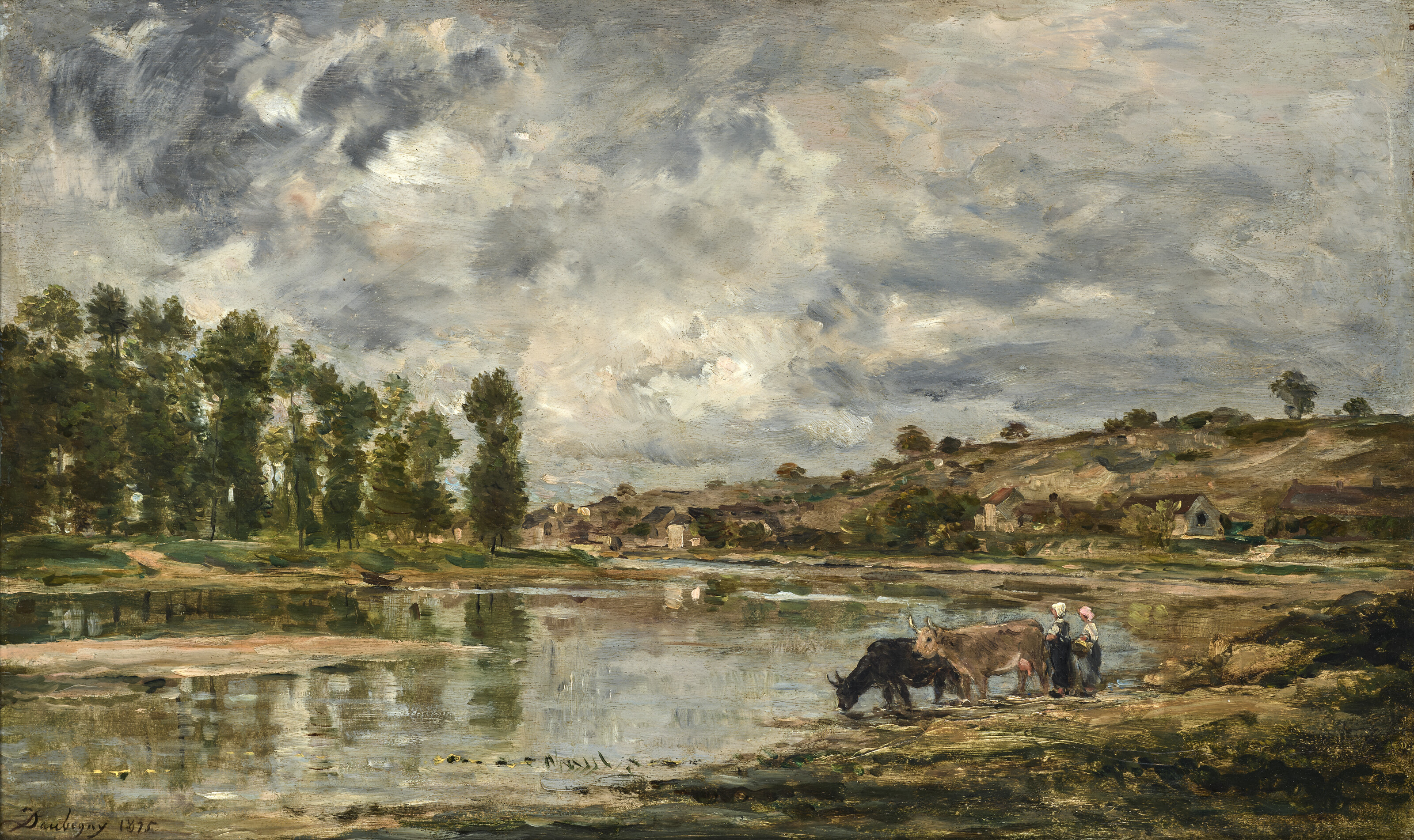 Charles-Francois Daubigny, Les bords de la Loire pres de Nantes, 1875, offered in Maitres Anciens: Peintures - Sculptures, Online until 14 June 2024 at Christie's Online
