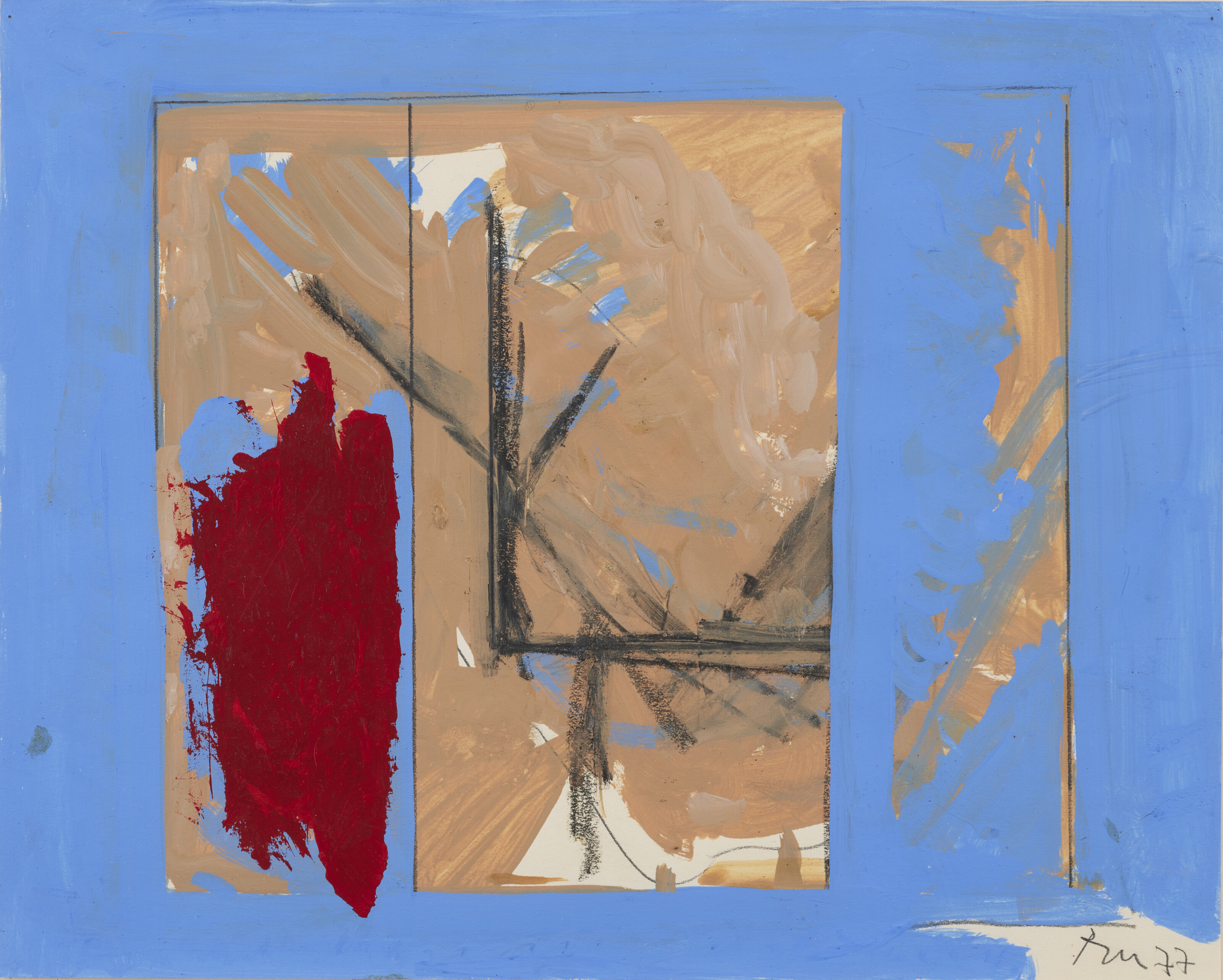 Karel Appel、Nu bleu、希少画集画、新品額装付 Karel Appel、Nu bleu、希少画集画、新品額装付