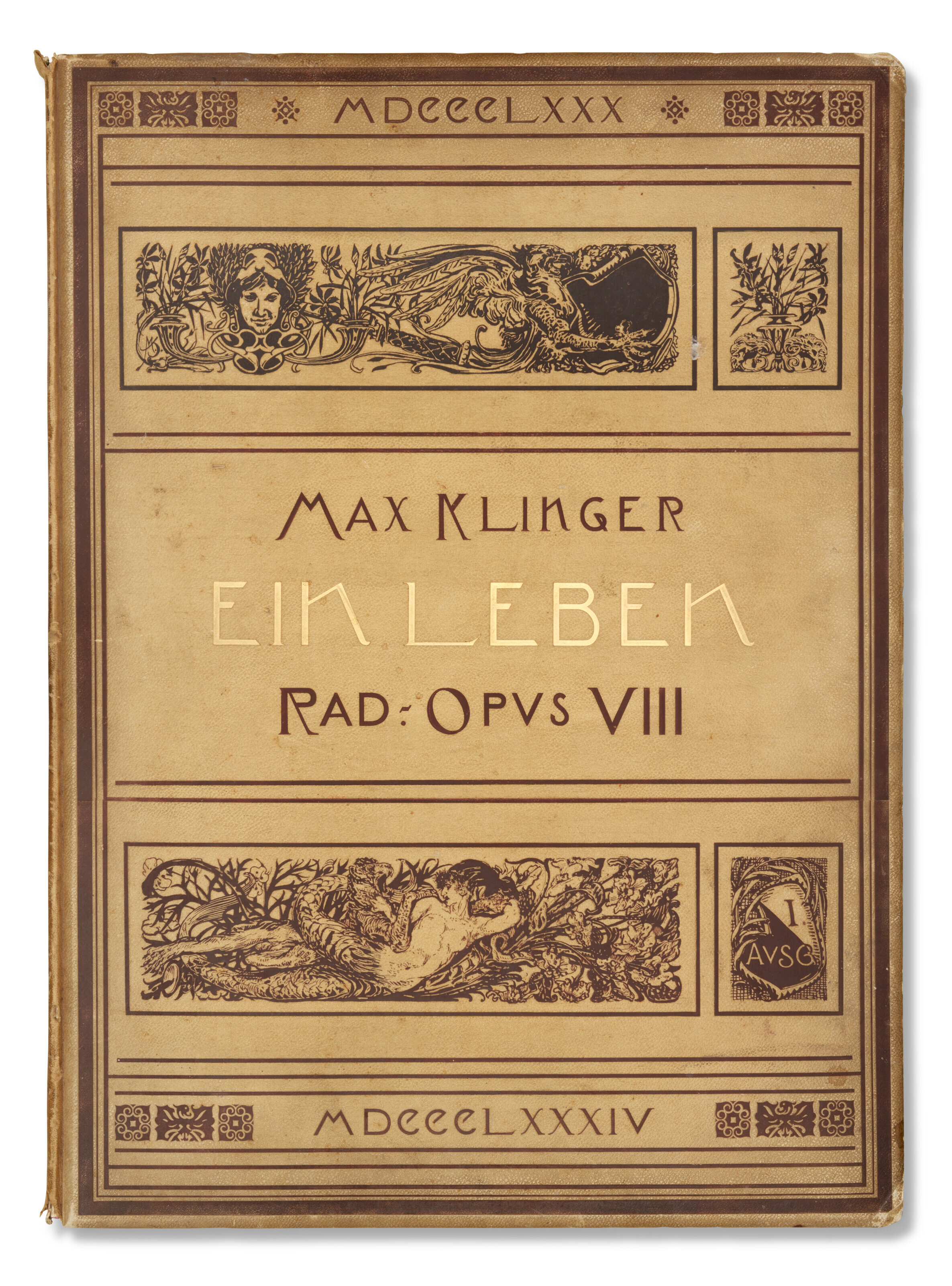 Estampe Originale Max Klinger "Amor Und Psyche" (1907) - Radierung, 31.5x44.6 Cm - Symbolisme