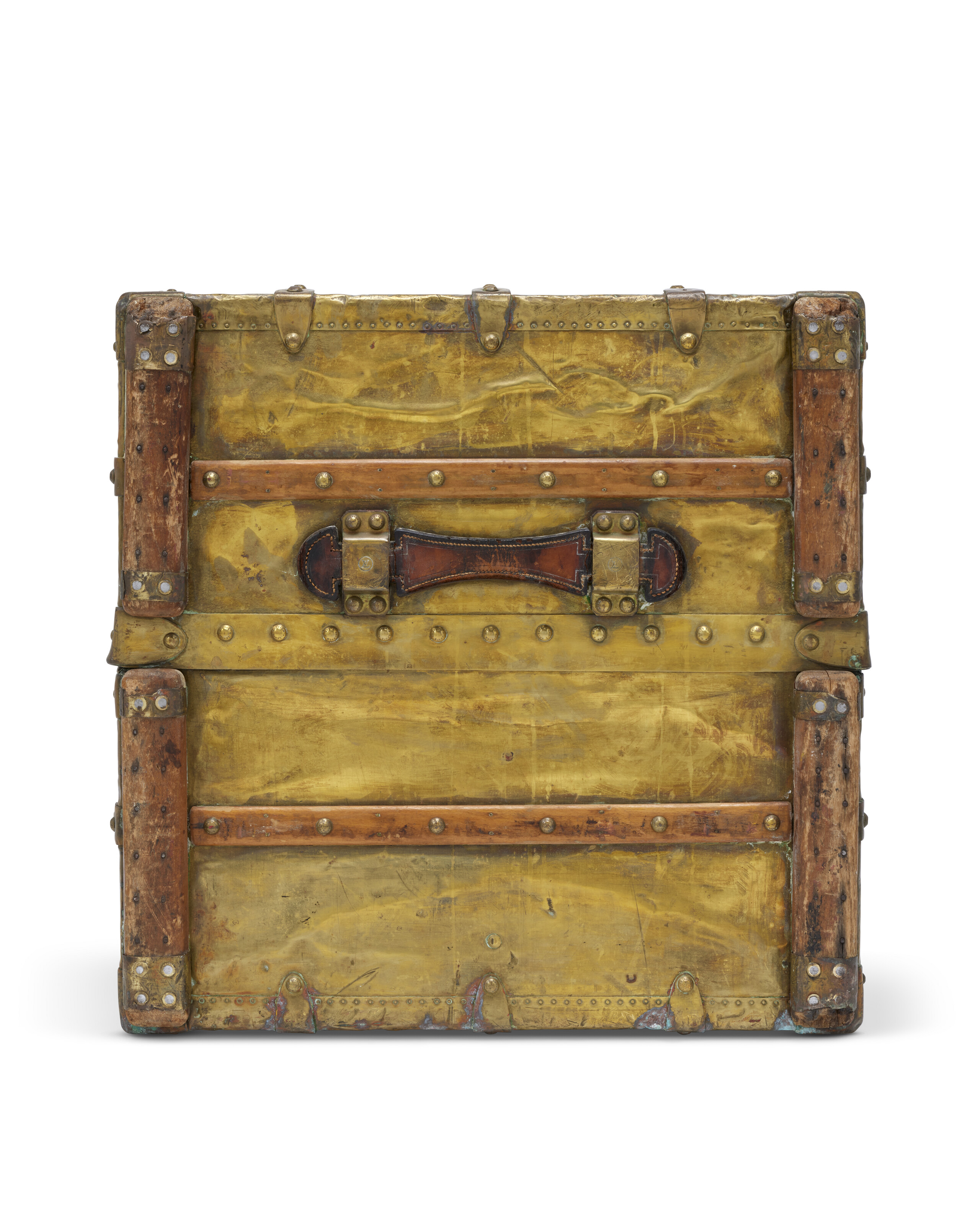 A RARE, HERMETIC COPPER EXPLORER WARDROBE TRUNK WITH BRASS 