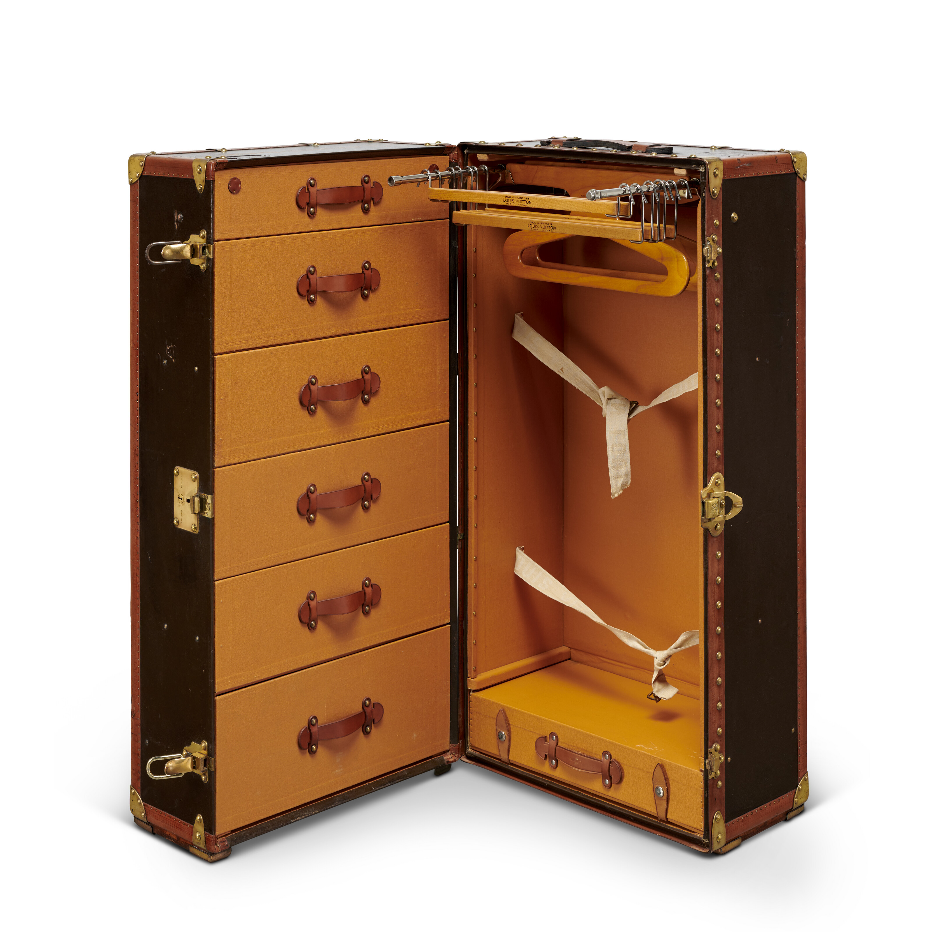 Pale Leather Trunk from Shanghai - Circa 1920