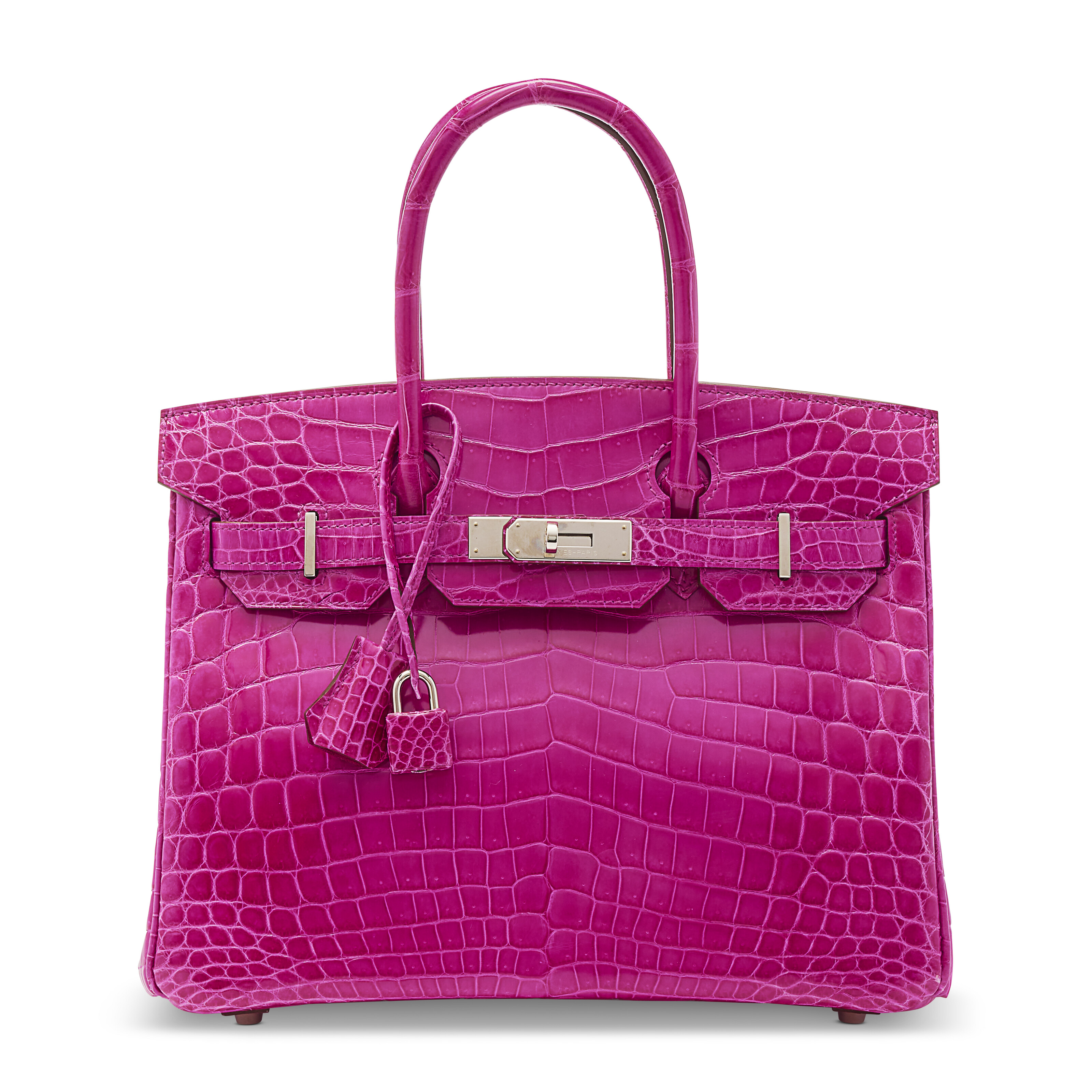 A SHINY ROSE SCHEHERAZADE NILOTICUS CROCODILE BIRKIN 30 WITH PALLADIUM HARDWARE