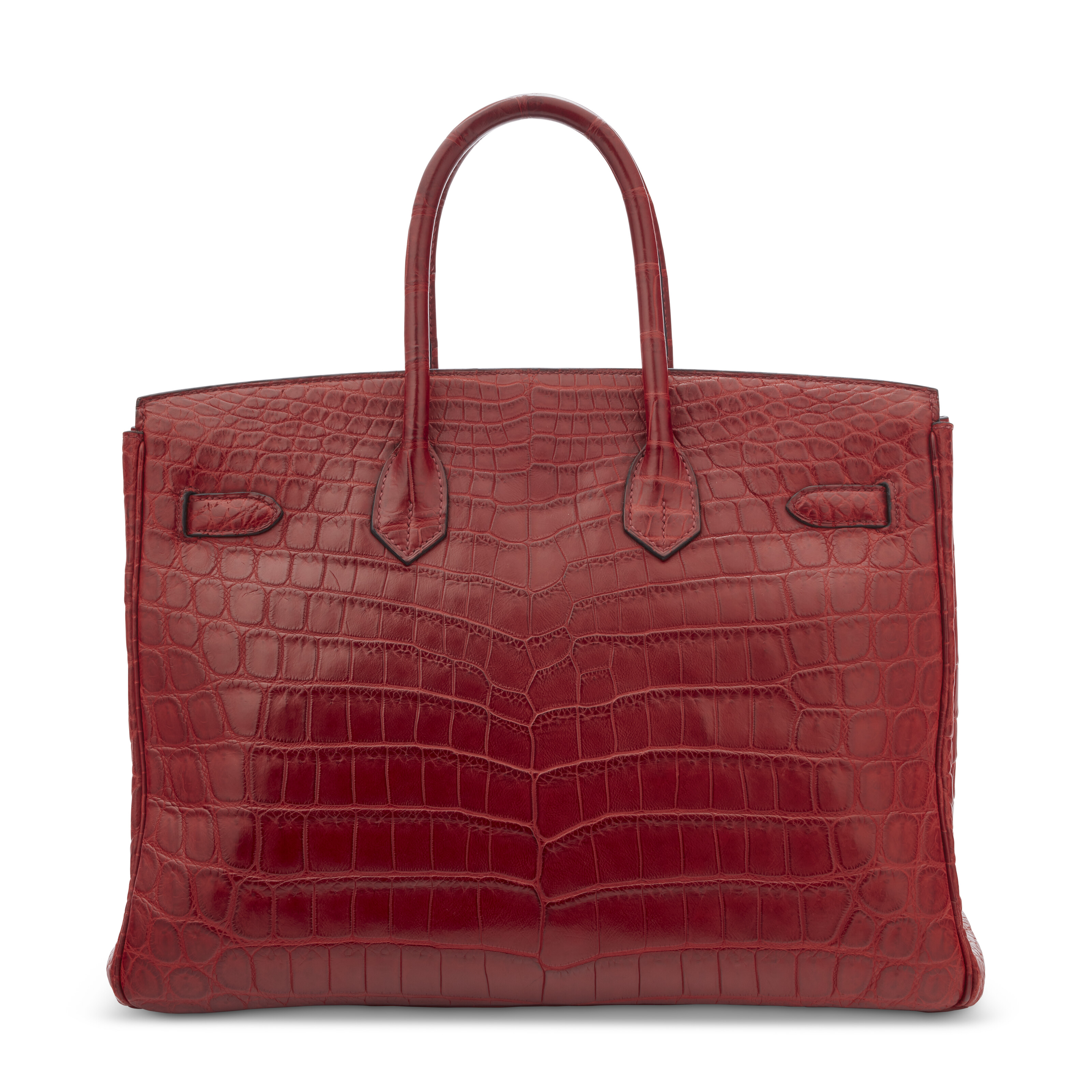 A MATTE ROUGE H NICOTILUS CROCODILE BIRKIN 35 WITH PALLADIUM