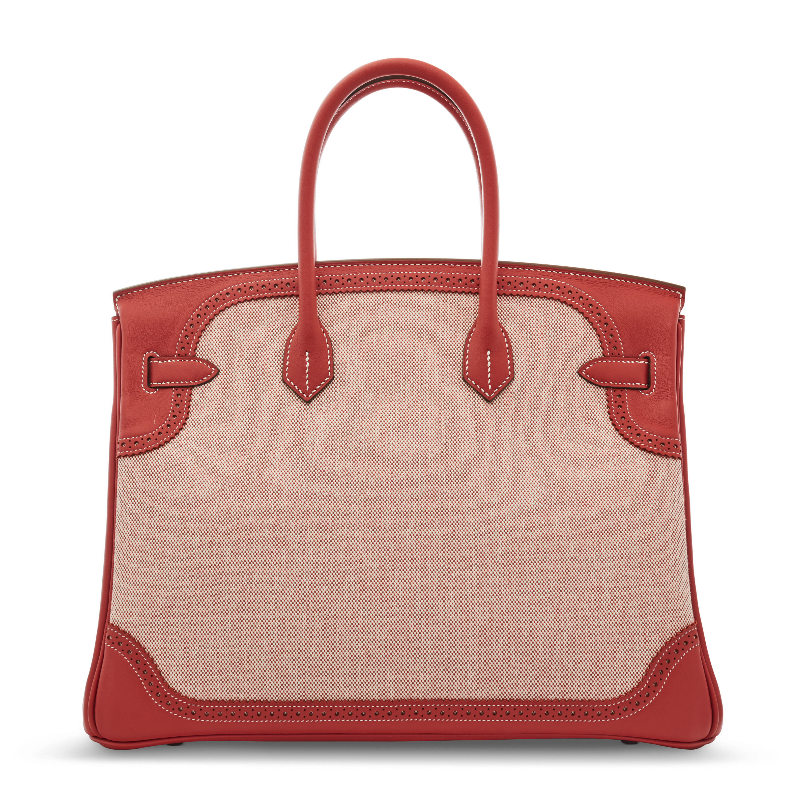 A LIMITED EDITION SANGUINE SWIFT LEATHER & TOILE GHILLIES BIRKIN