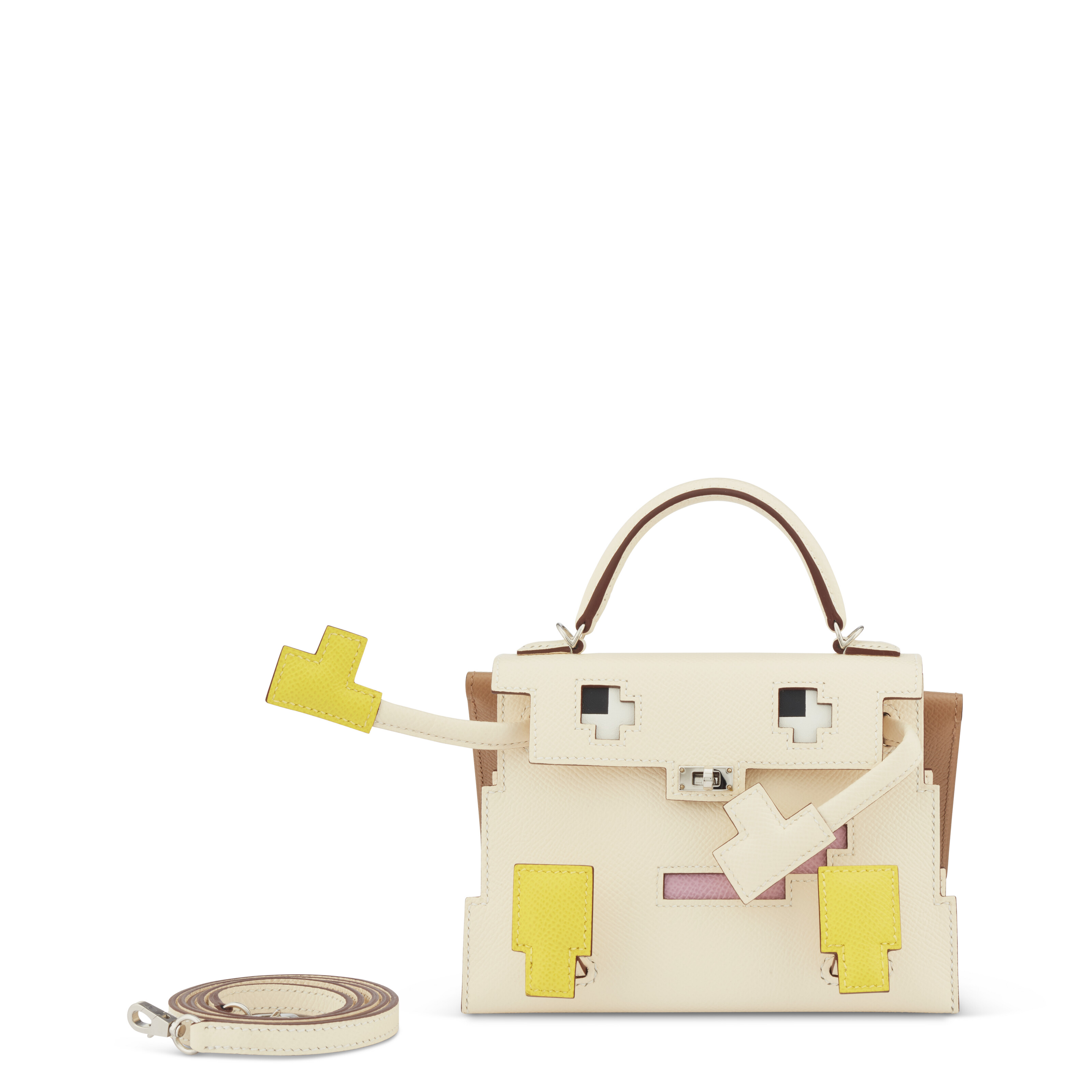 A limited-edition nata, mauve sylvestre, chai and lime Epsom leather Kelly Doll Picto with palladium hardware, Hermes, 2022, offered in Unlocking the Orange Dream: Handbags from an Important Private Collection from 30 October to 13 November 2024 at Christie's Online
