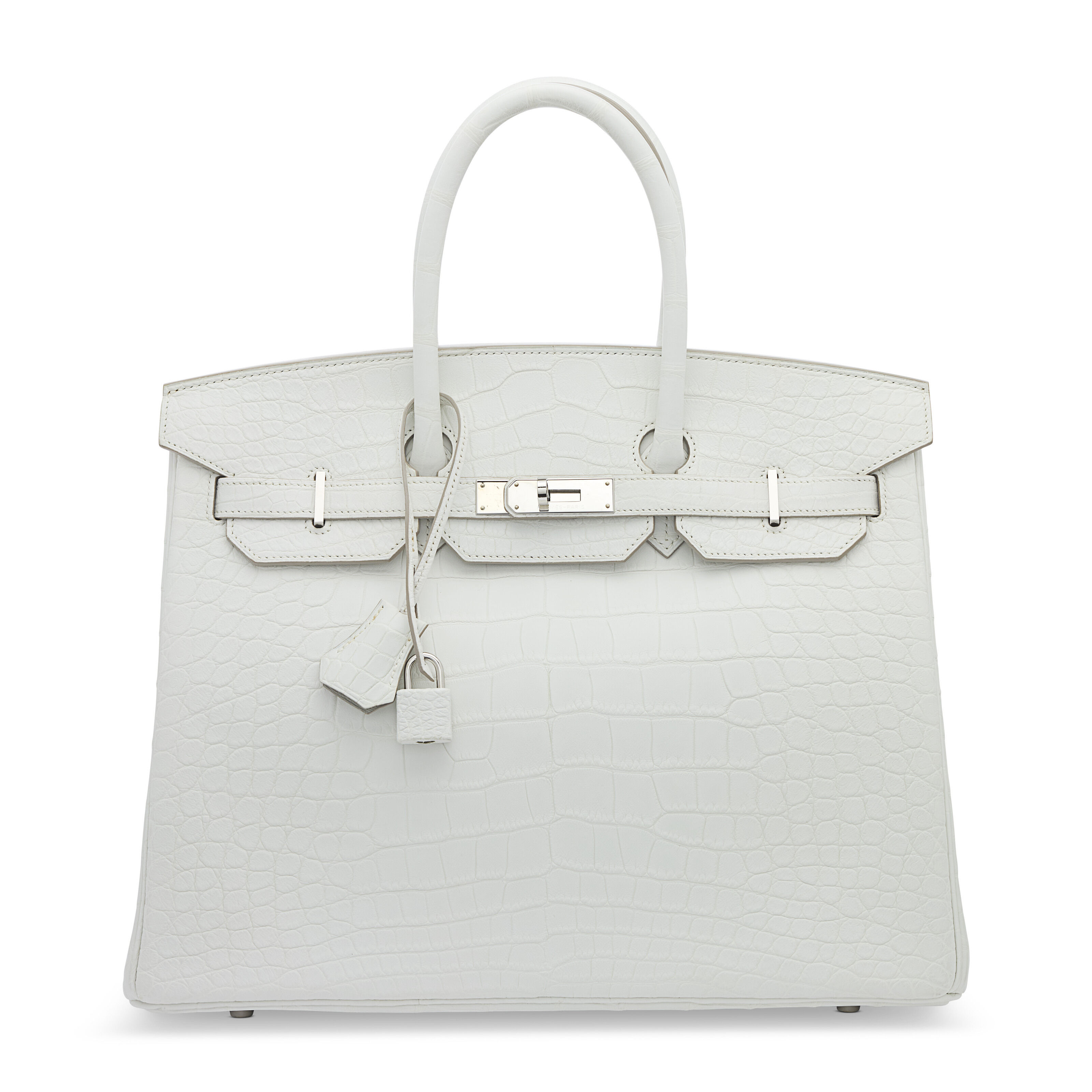 A RARE MATTE NUAGE ALLIGATOR BIRKIN 35 WITH PALLADIUM HARDWARE