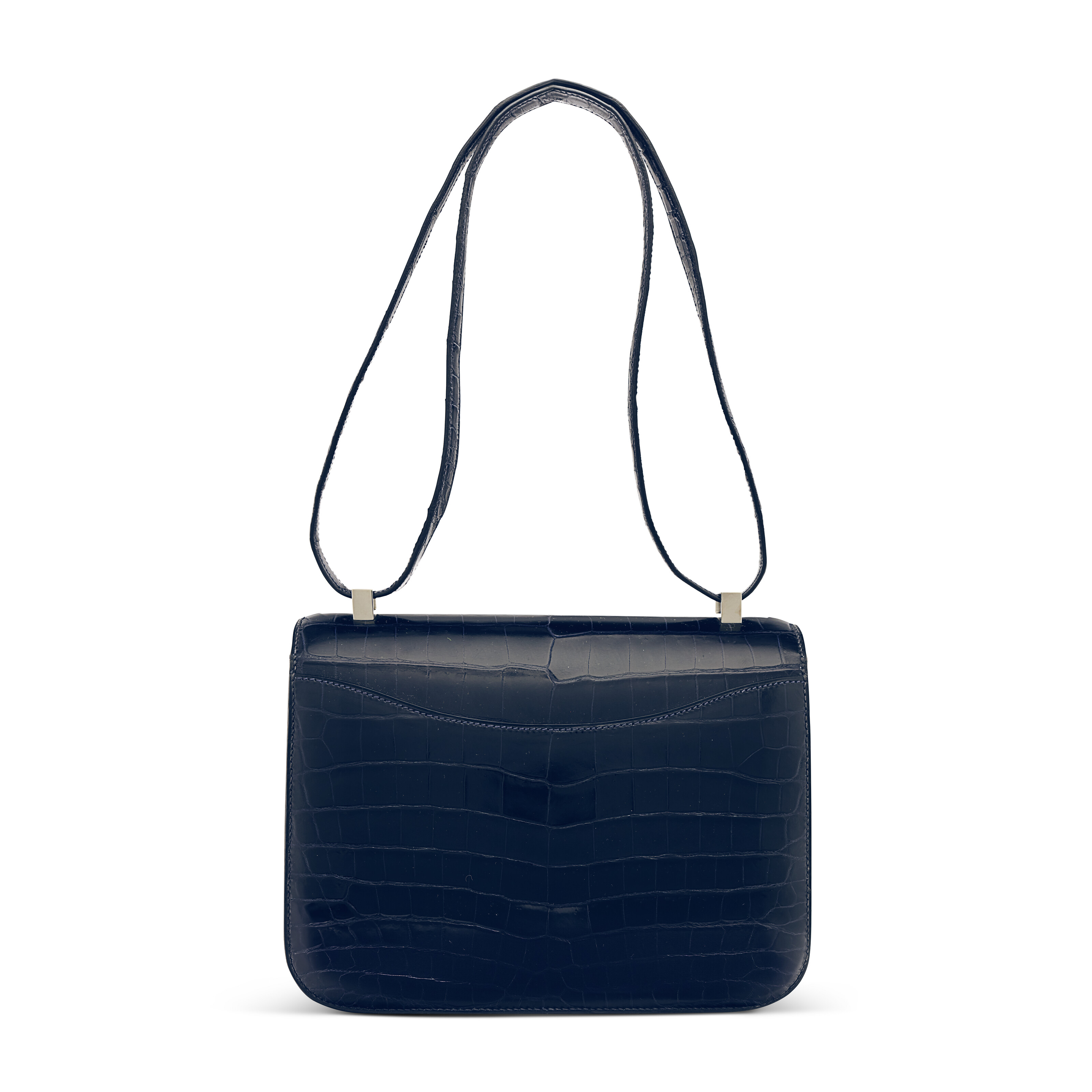 A SHINY BLEU MARINE NILOTICUS CROCODILE CONSTANCE 24 WITH