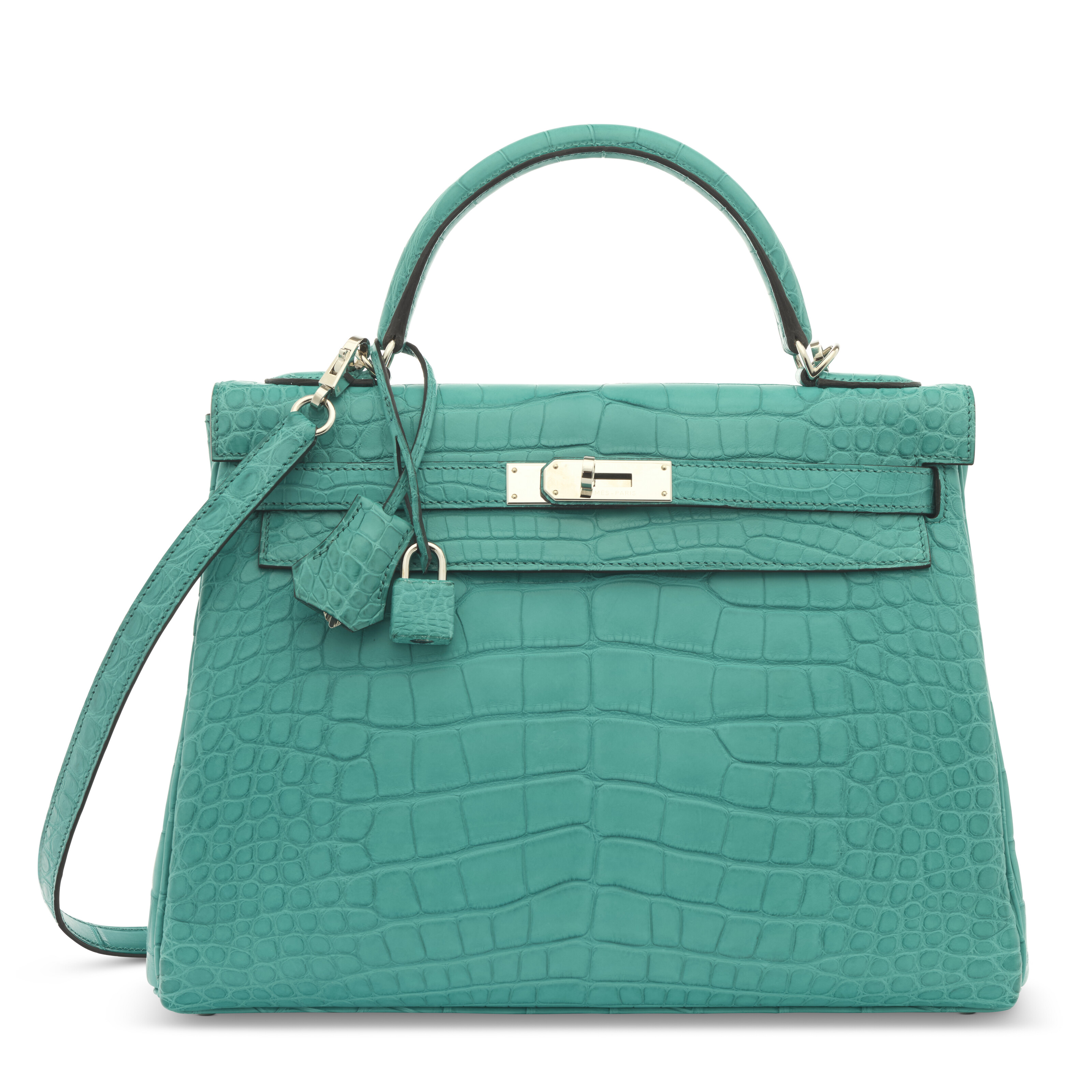 A SHINY BLEU IZMIR NICOTILUS CROCODILE BIRKIN 30 WITH PALLADIUM