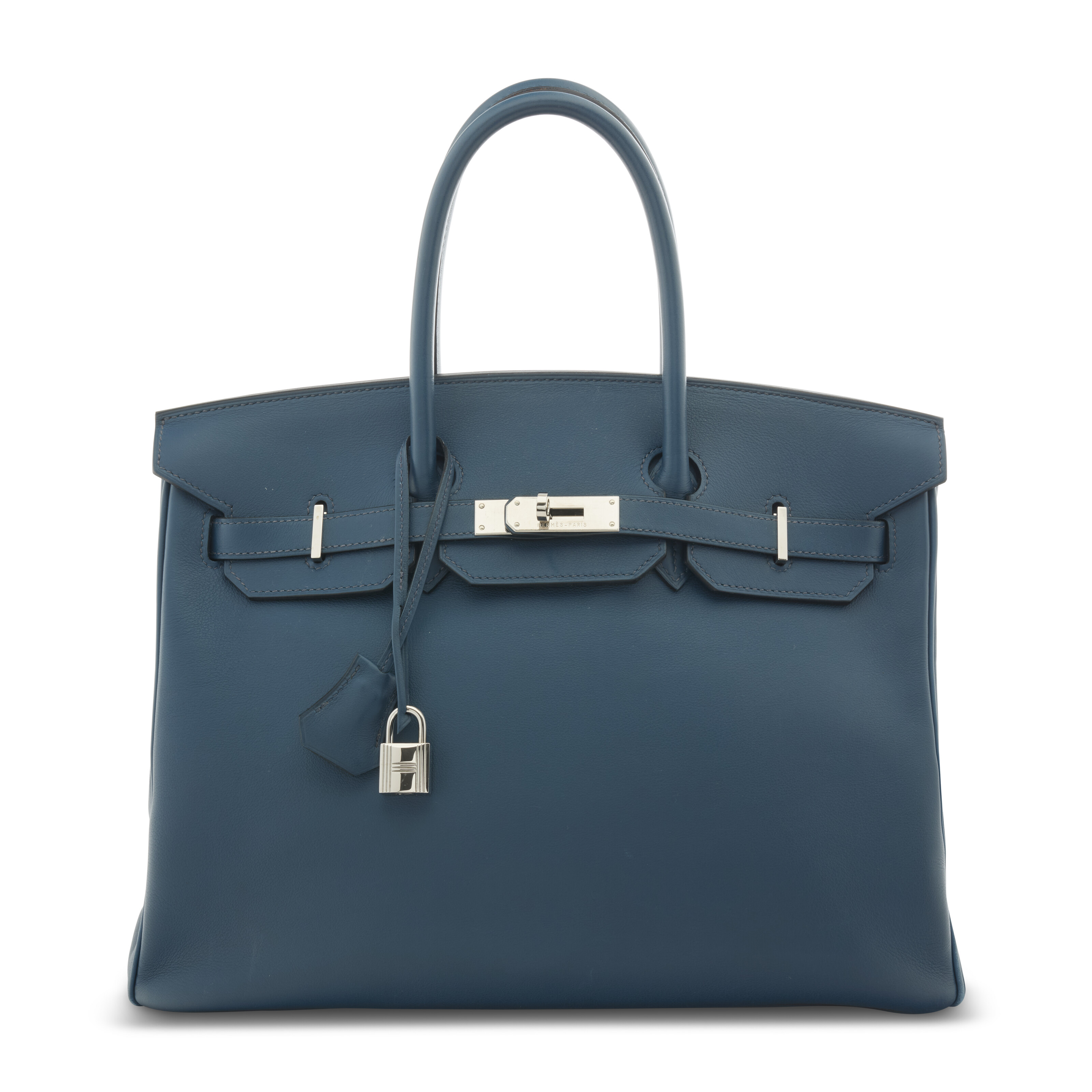 A BLEU DE MALTE SWIFT LEATHER BIRKIN 35 WITH PALLADIUM HARDWARE