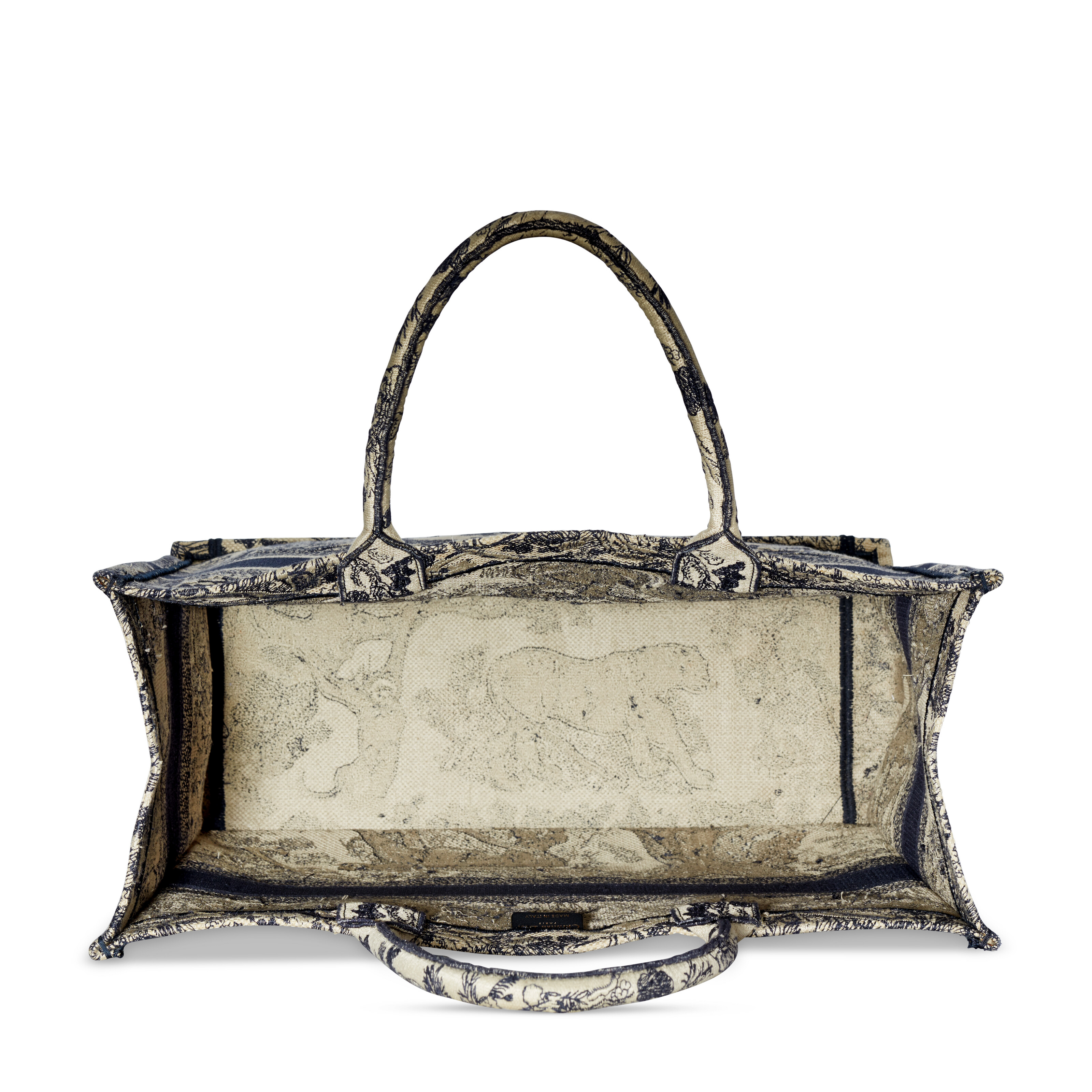 A NAVY BLUE BEIGE TOILE DE JOUY SAUVAGE LARGE BOOK TOTE, DIOR