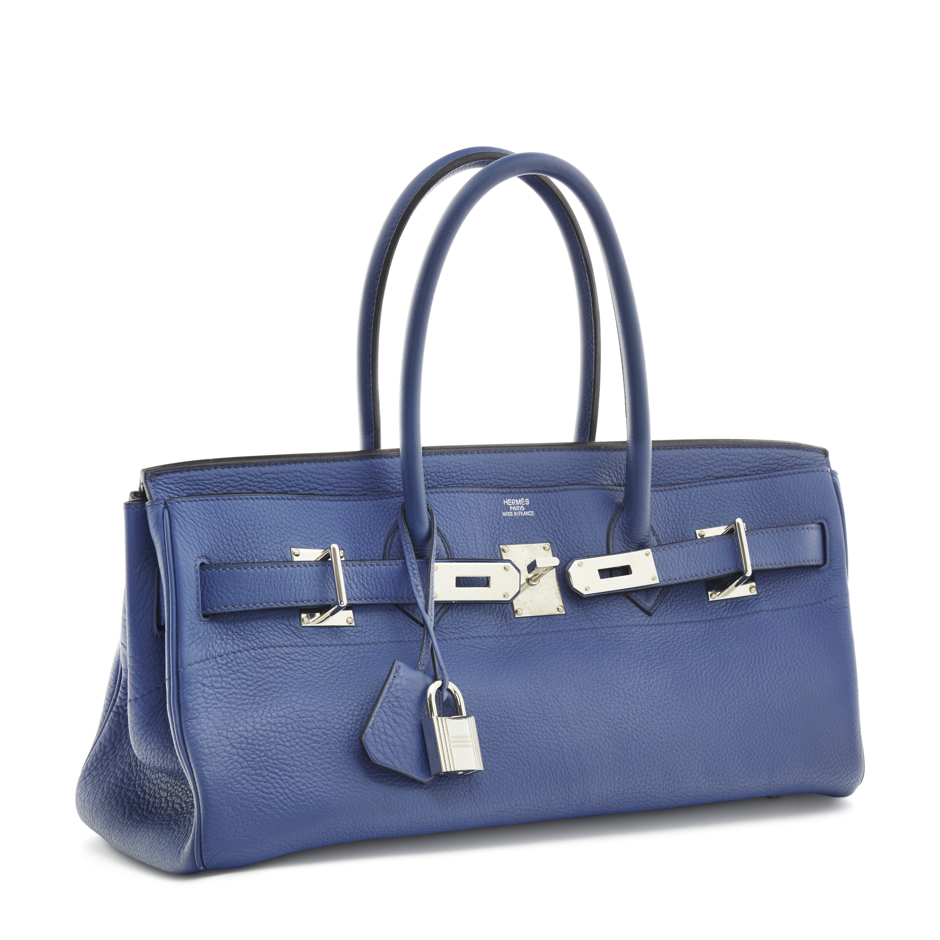 A BLEU BRIGHTON TOGO LEATHER JPG SHOULDER BIRKIN 42 WITH PALLADIUM HARDWARE