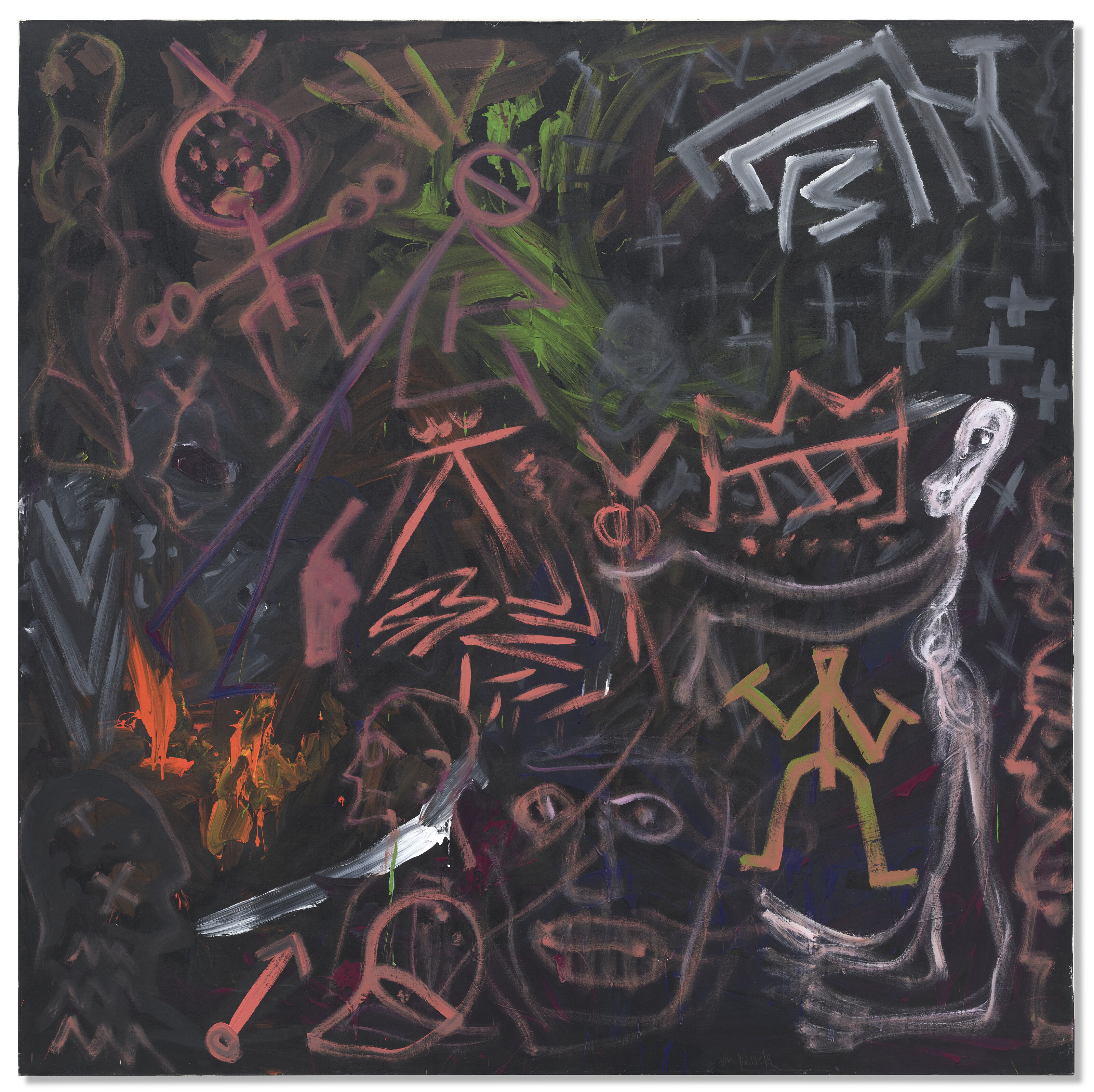 A.R. Penck, An evening with Pam Partizan, 1989, offered in Collection Danute et Alain Mallart: Bruxelles - Paris - Vilnius on 17 October 2024 at Christie's in Paris