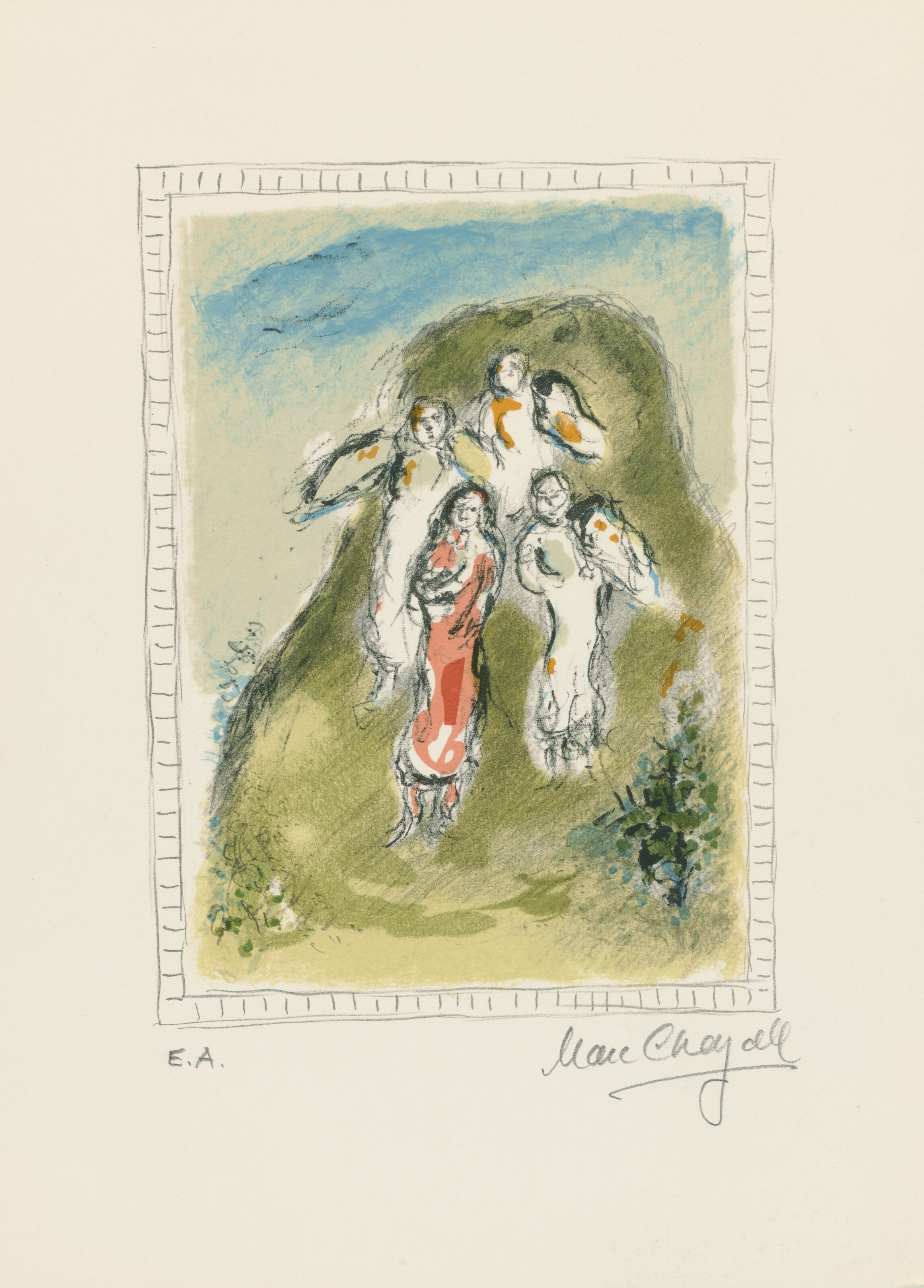 Chagall, Marc, Les Fleurs rouges, 1973 - Galerie Institut