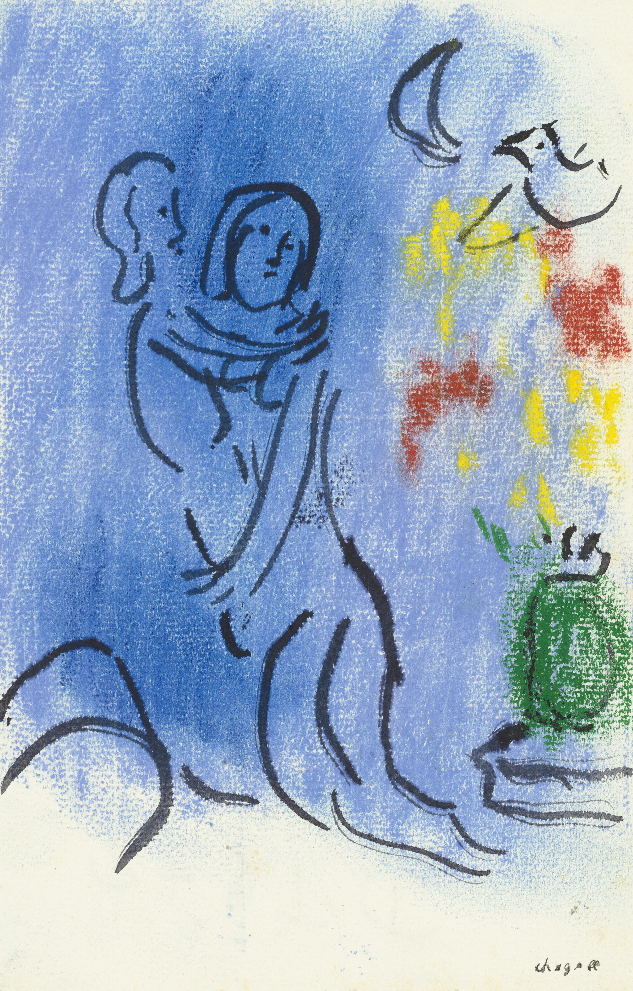 Marc Chagall (1887-1985), Esquisse pour la lithographie M. 327 de