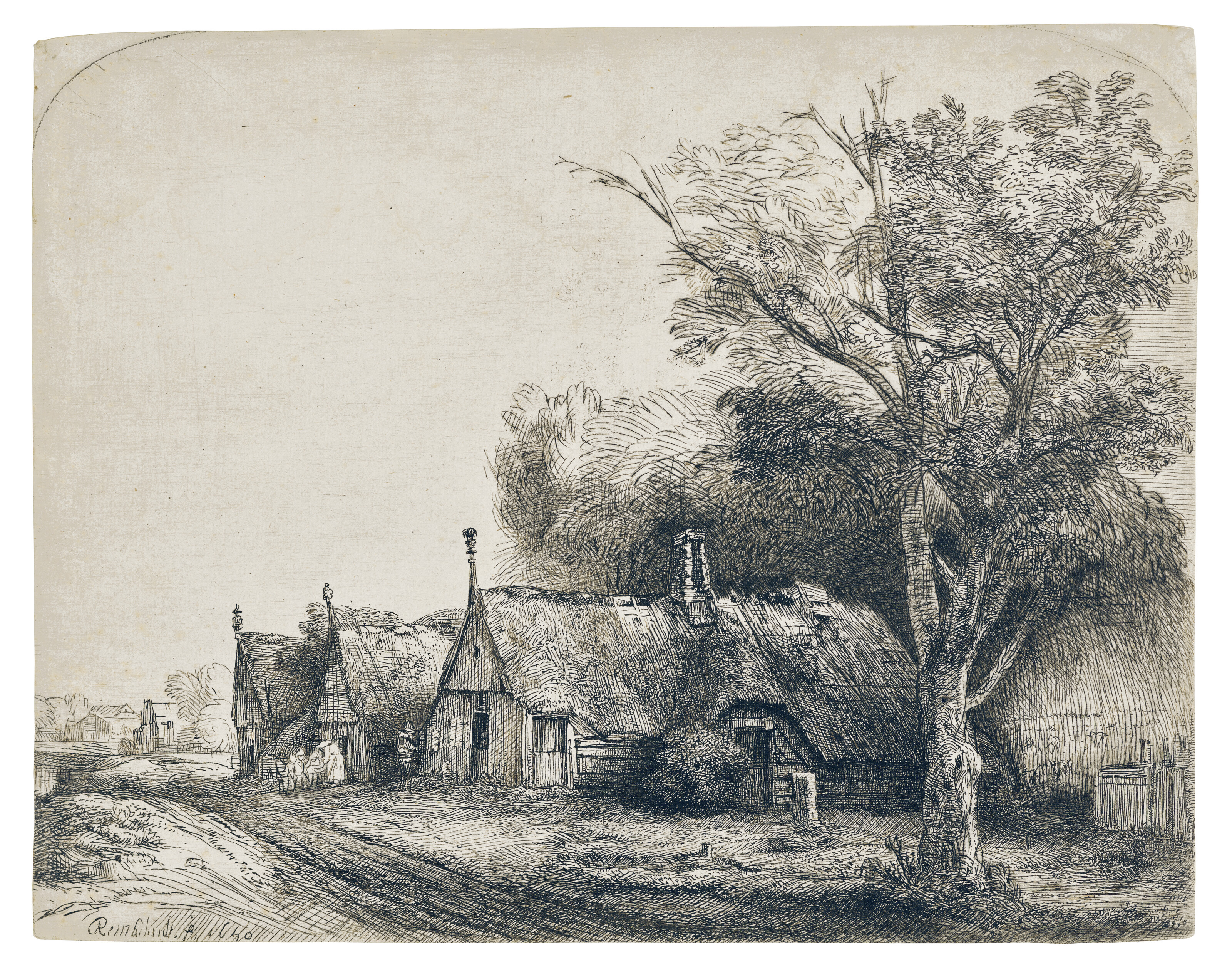 whitepaper(しろ)  作品名 ハナカンムリ REMBRANDT HARMENSZ. VAN RIJN (1606-1669), Landscape with Cottages