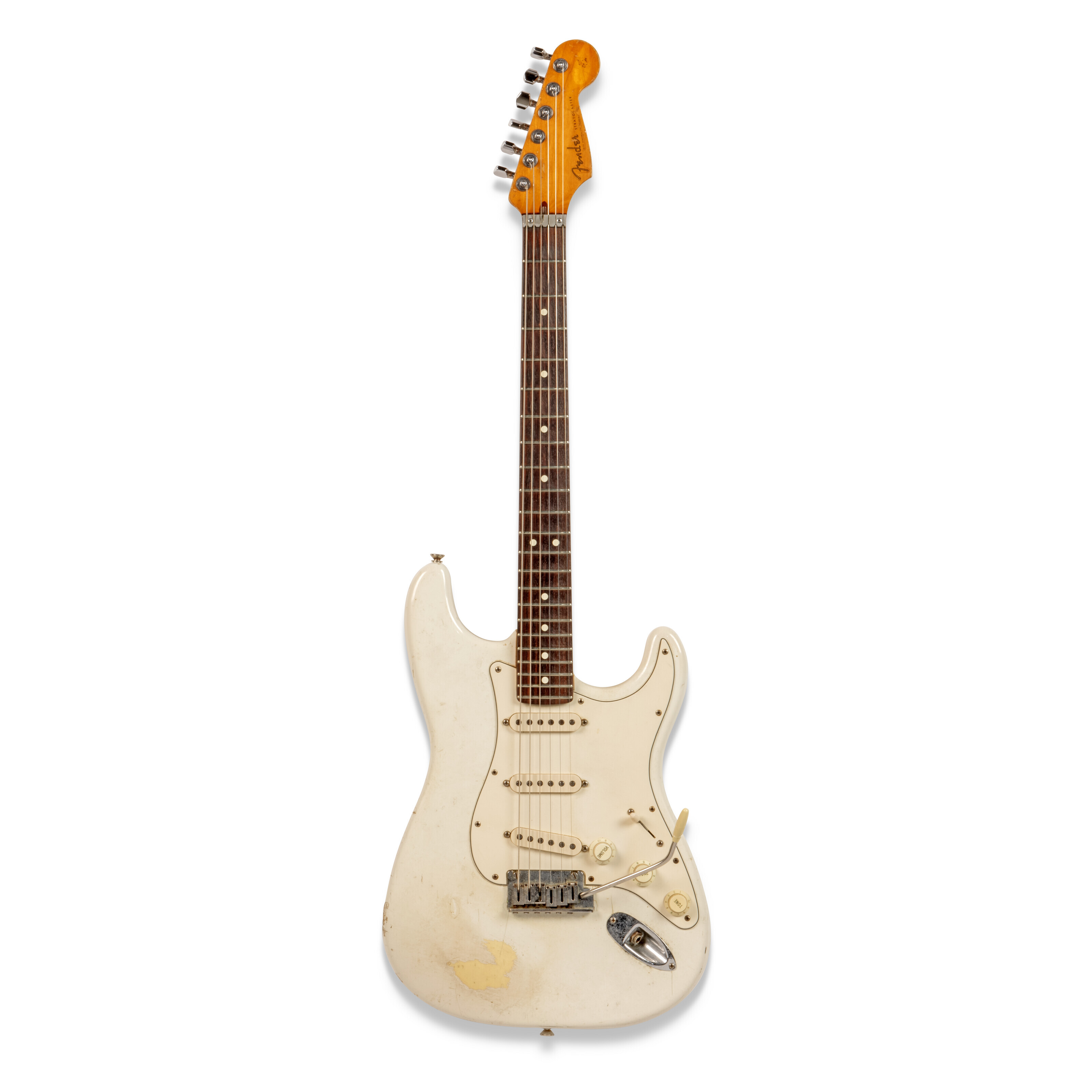Fender Musical Instruments Corporation, Corona, California, 1990 and 1993. A solid-body electric guitar, Custom Shop Stratocaster for Jeff Beck, by J.W. Black, known as ‘Anoushka’. Estimate: £20,000-30,000. Offered in Jeff Beck: The Guitar Collection on 22 January 2025 at Christie’s in London