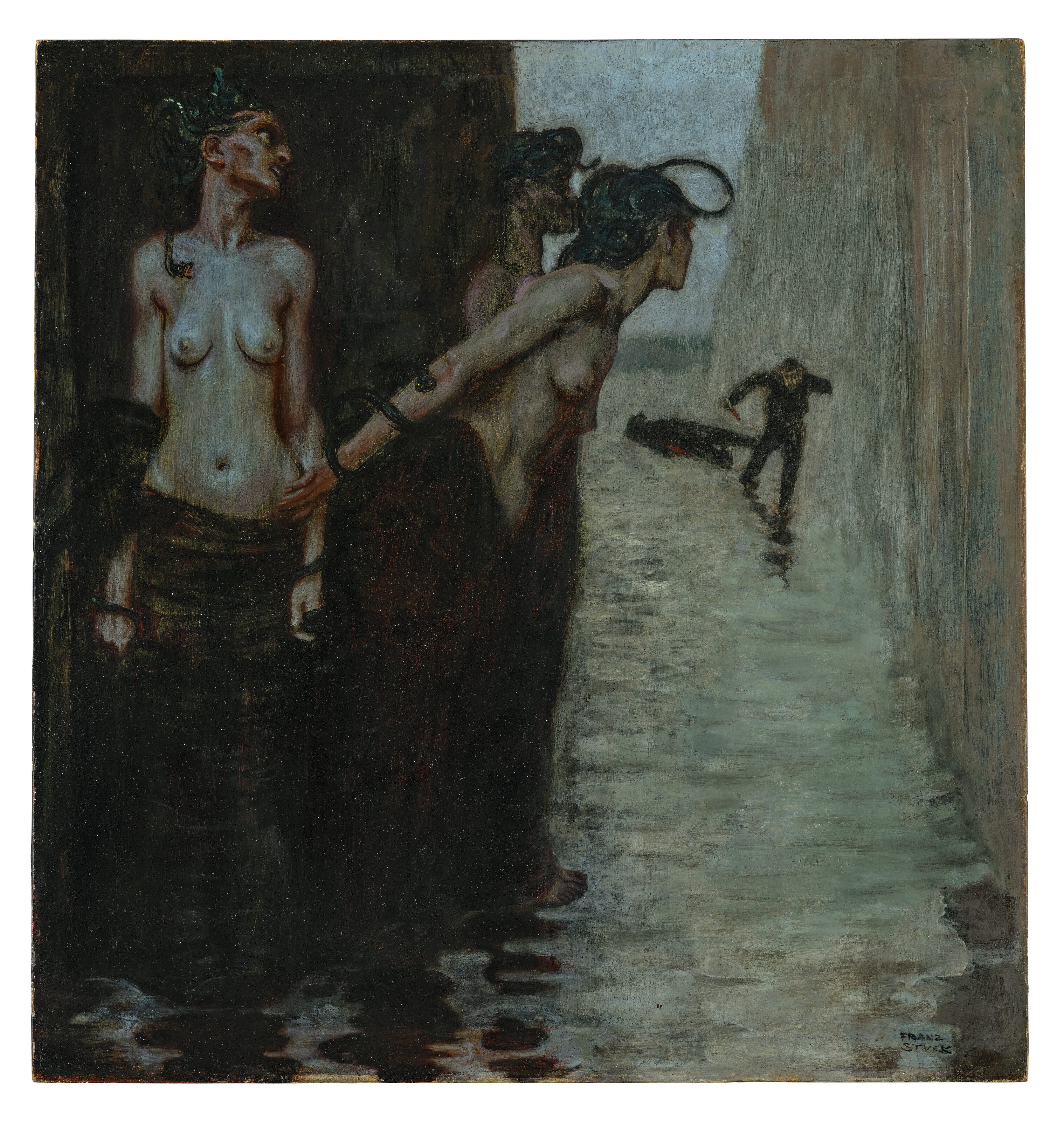 Franz von Stuck, The Murderer, 1891, offered in Barry Humphries: The Personal Collection on 13 February 2025 at Christie's in London