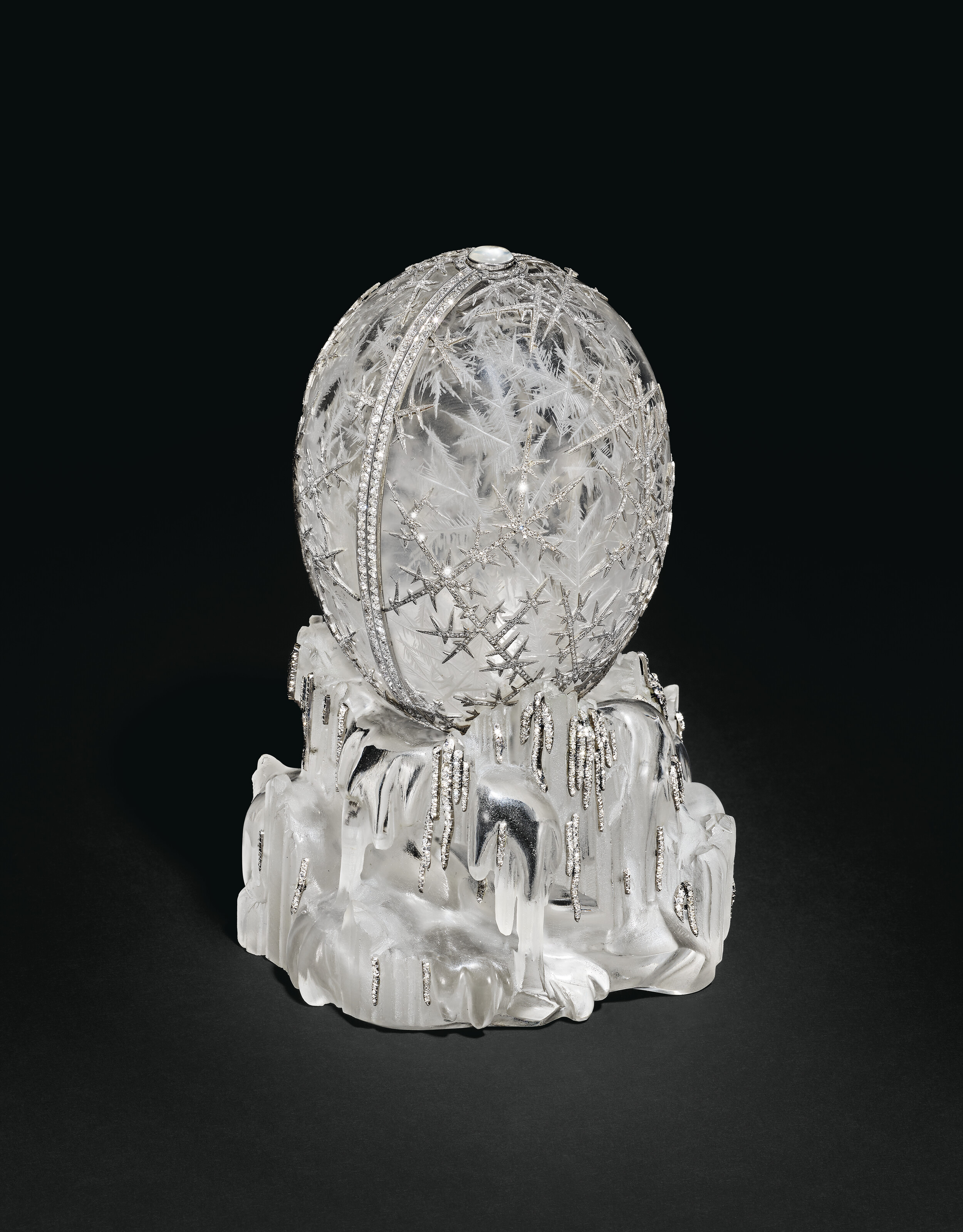 A MAGNIFICENT AND HIGHLY IMPORTANT IMPERIAL WINTER EGG, BY FABERGÉ