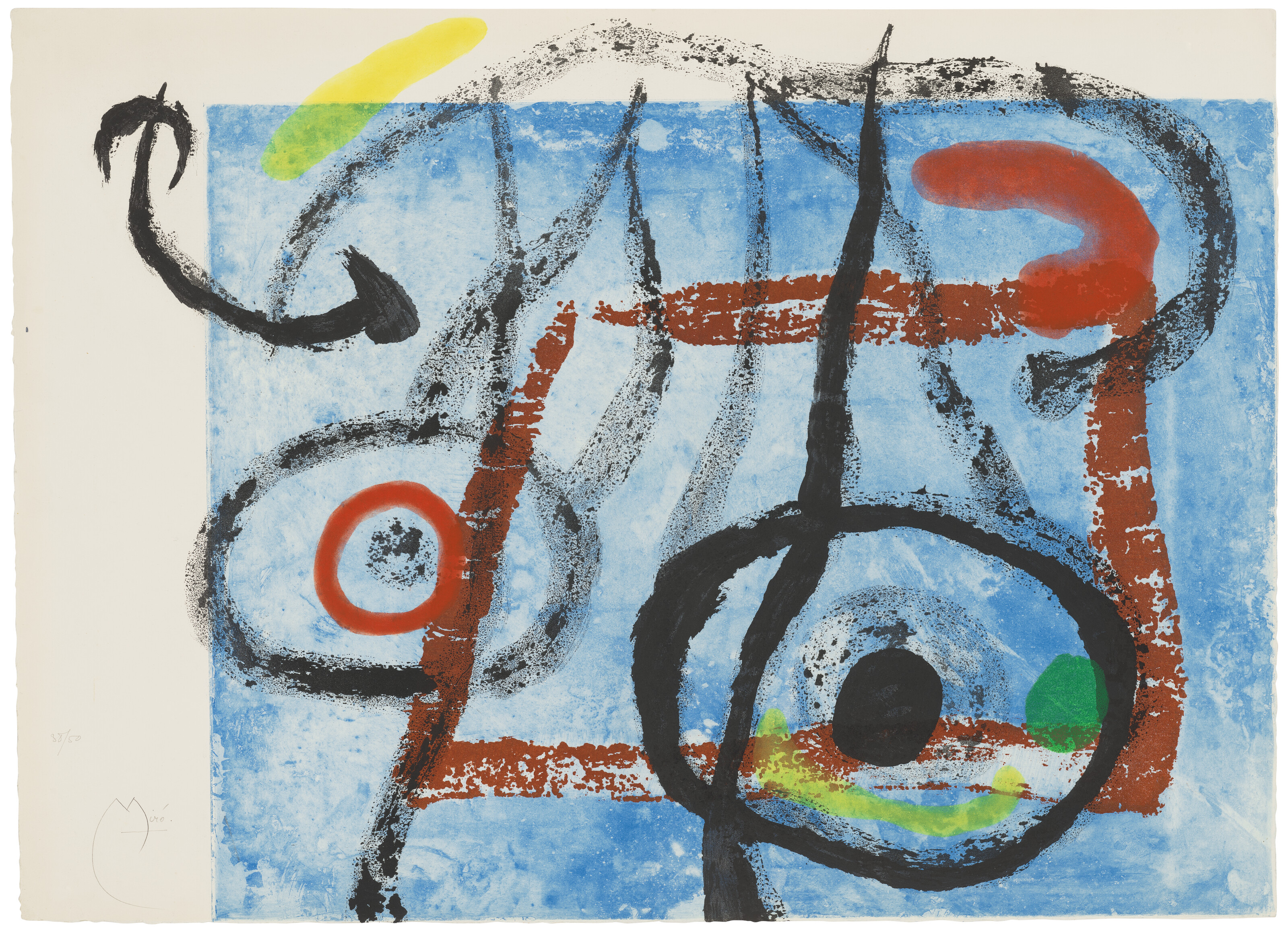 Joan Miro、OISEAU DANS LA NUIT、海外版超希少レゾネ、新品額装付 、iafa