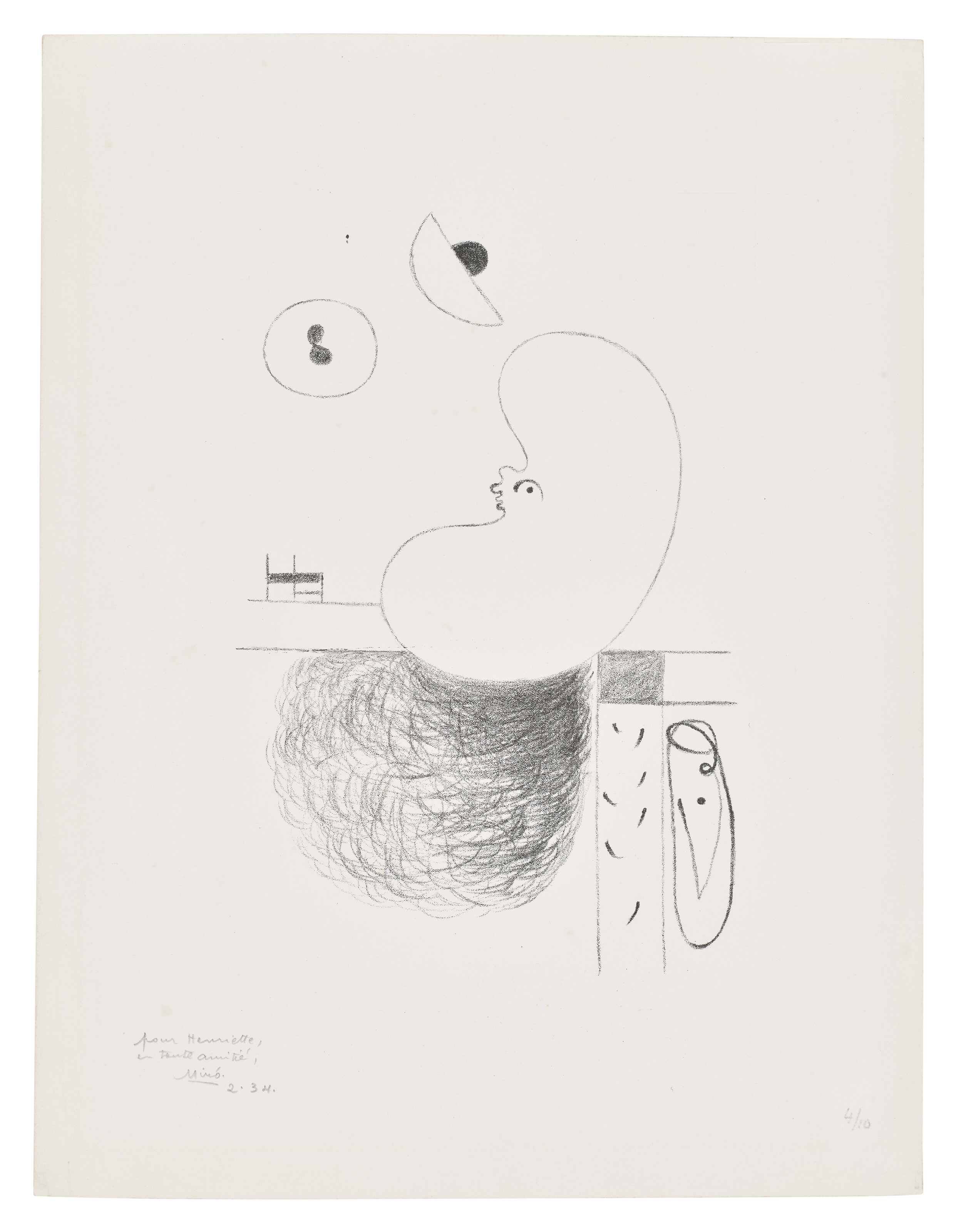 Joan Miro , L'Arbre des voyageurs: Plate III, 1930, offered in Prints and Multiples until 25 September 2025 at Christie's Online