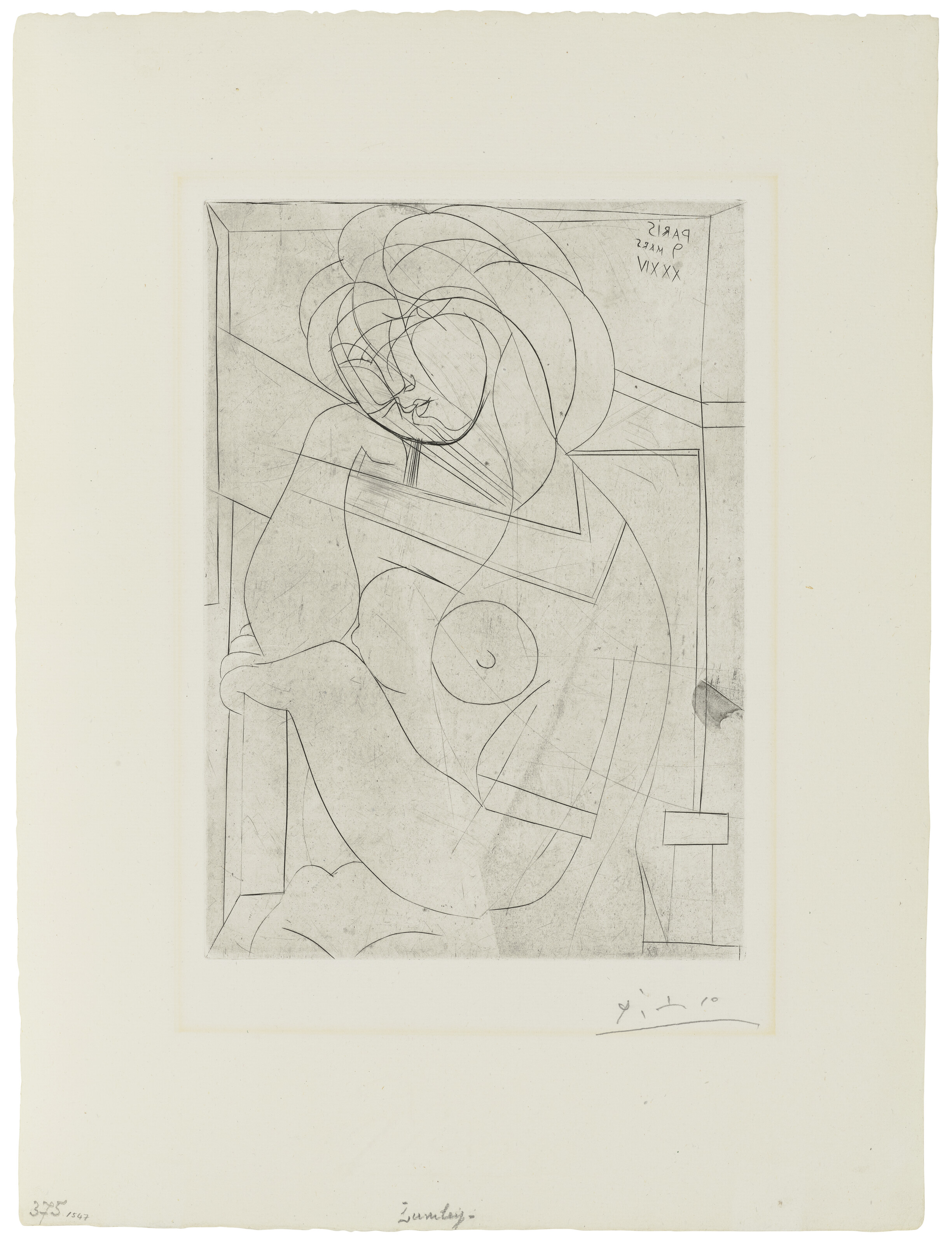 Catalog image of Femme au Fauteuil songeuse, la Joue sur la main, from: La Suite Vollard
