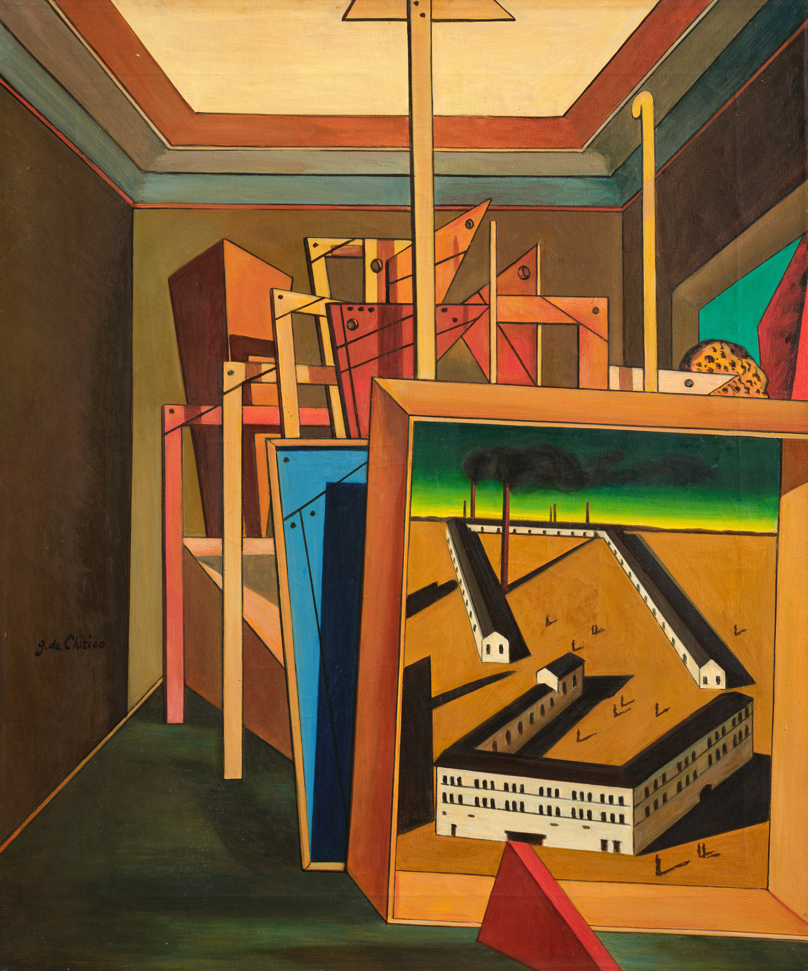 Interno metafisico con officina