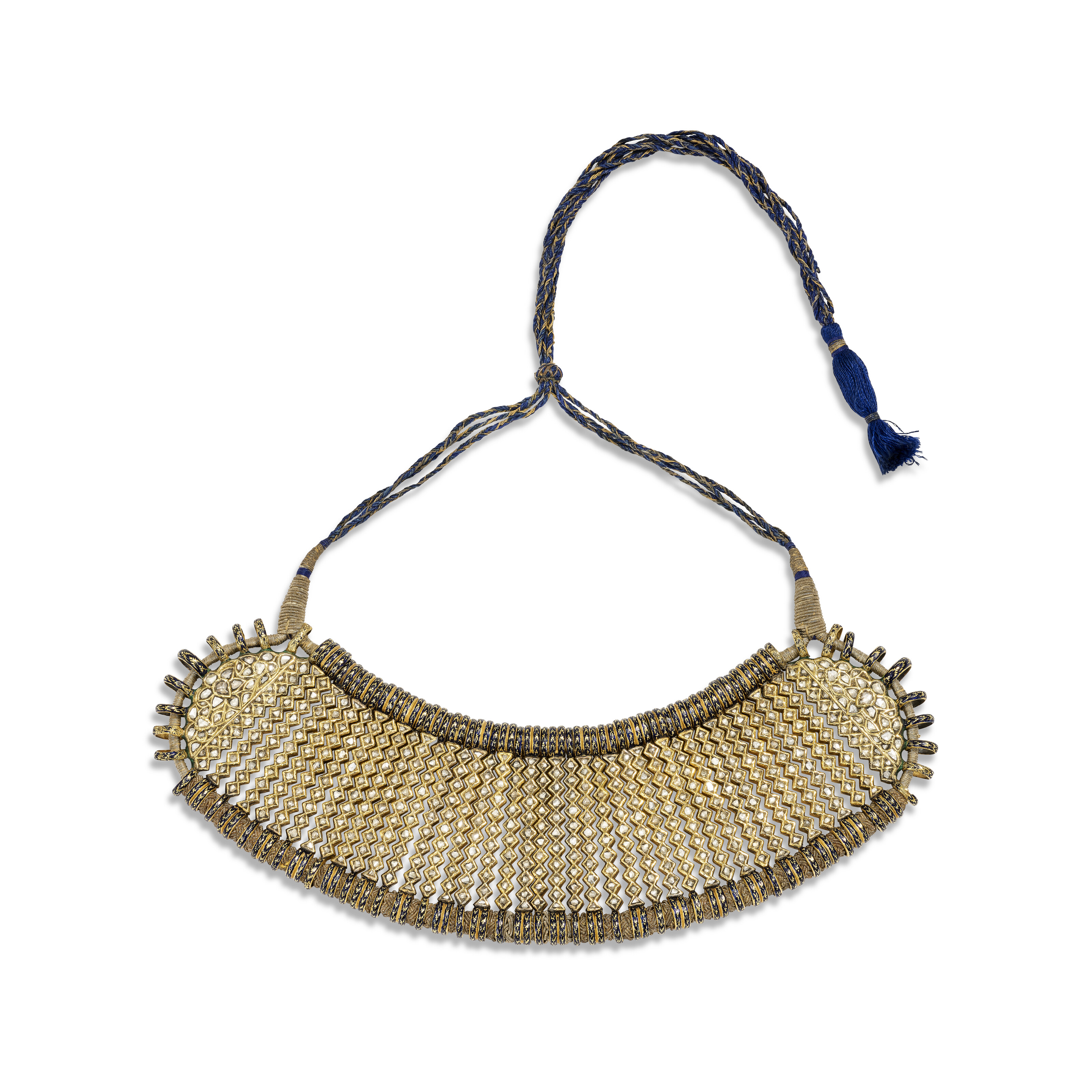 A diamond-set enamelled gold necklace and bazuband, north India, late 19th century, offered in Art of the Islamic and Indian Worlds including Rugs and Carpets on 1 May 2025 at Christie's in London