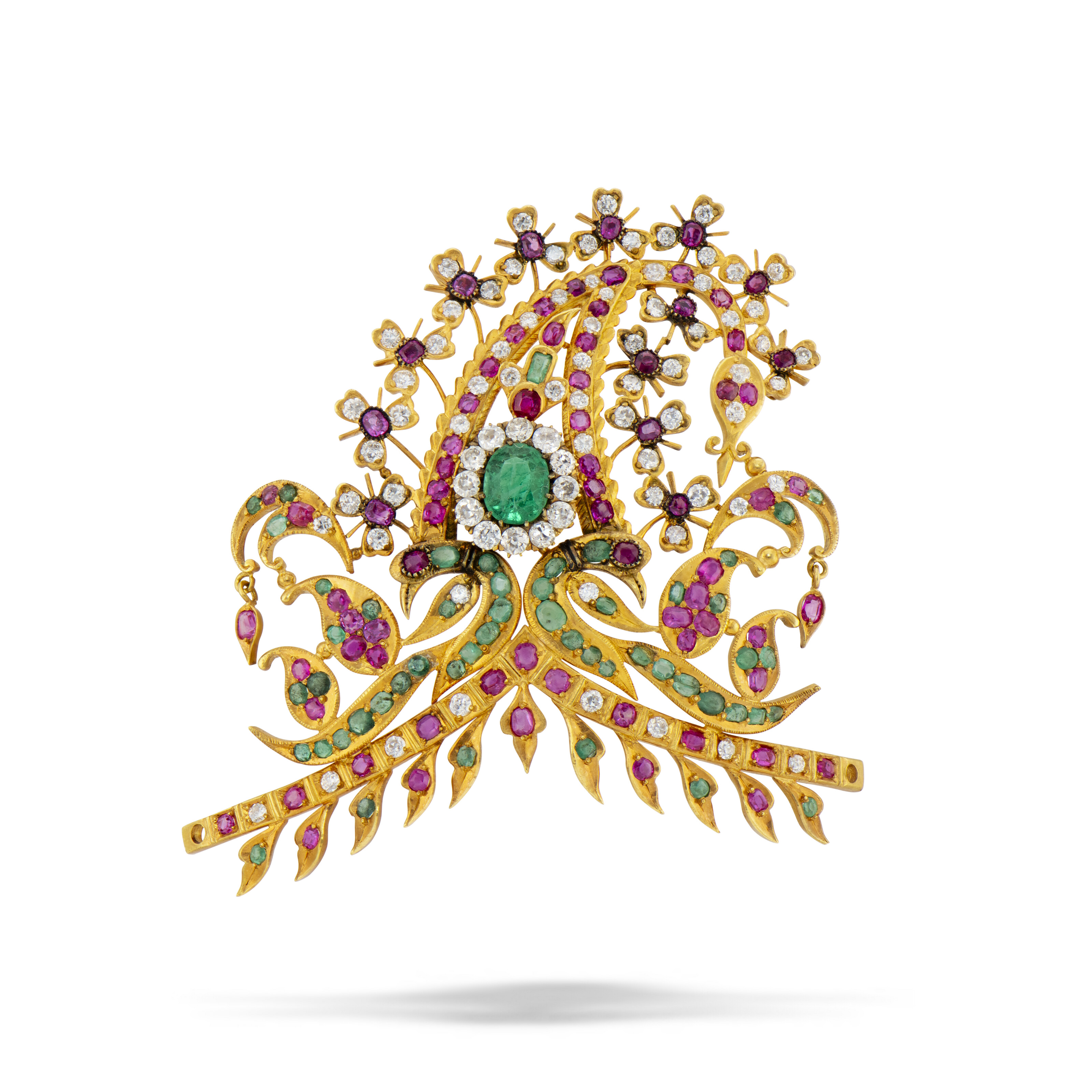 A gem-set gold turban ornament, India, first half 20th century, offered in Art of the Islamic and Indian Worlds including Rugs and Carpets on 1 May 2025 at Christie's in London