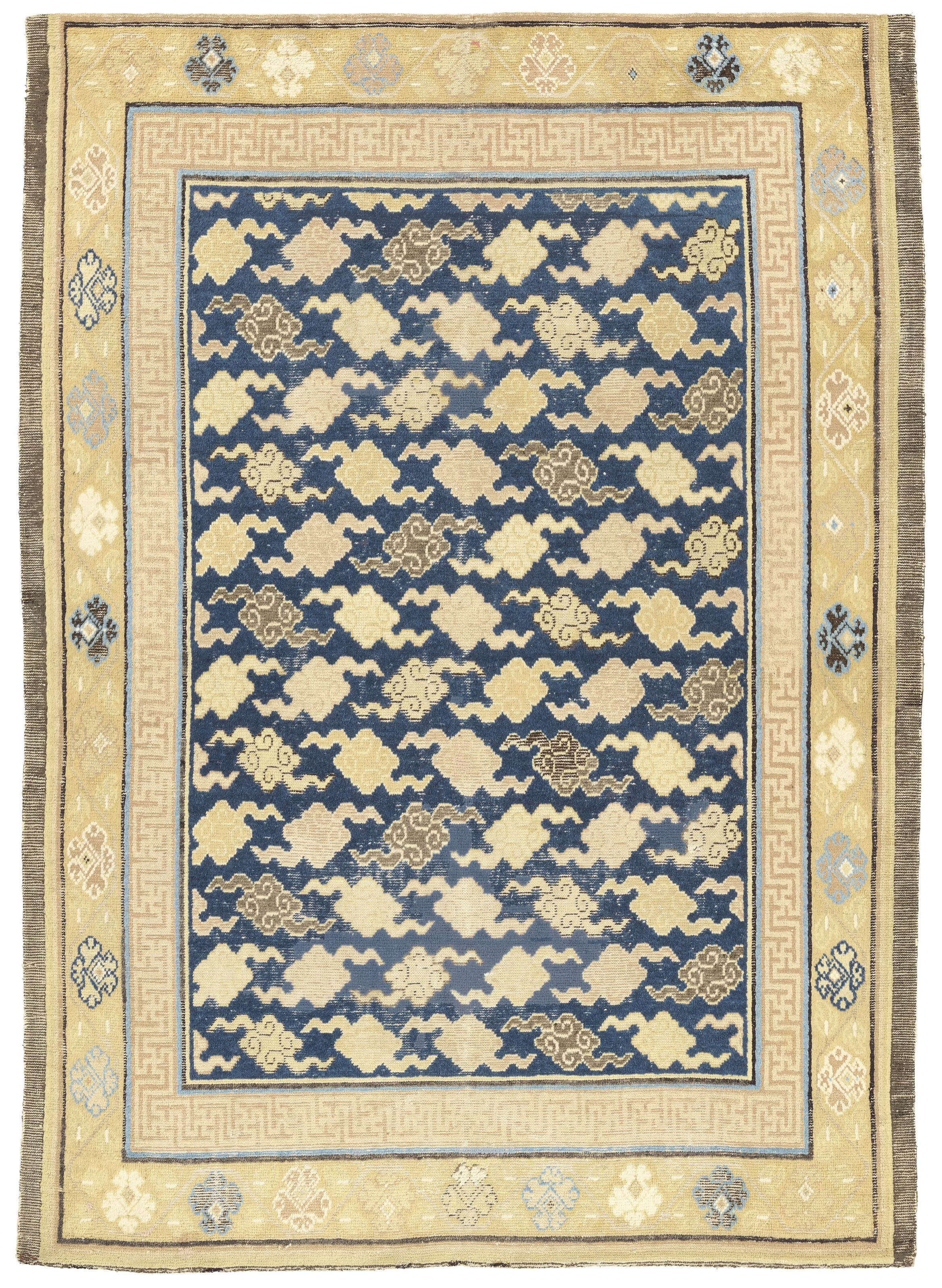 A Ningxia daybed cover, north china, Kangxi period, Qing dynasty, circa 1700, offered in Offered in Art of the Islamic and Indian Worlds including Rugs and Carpets on 1 May 2025 at Christie's in London on 1 May 2025 at Christie’s in London