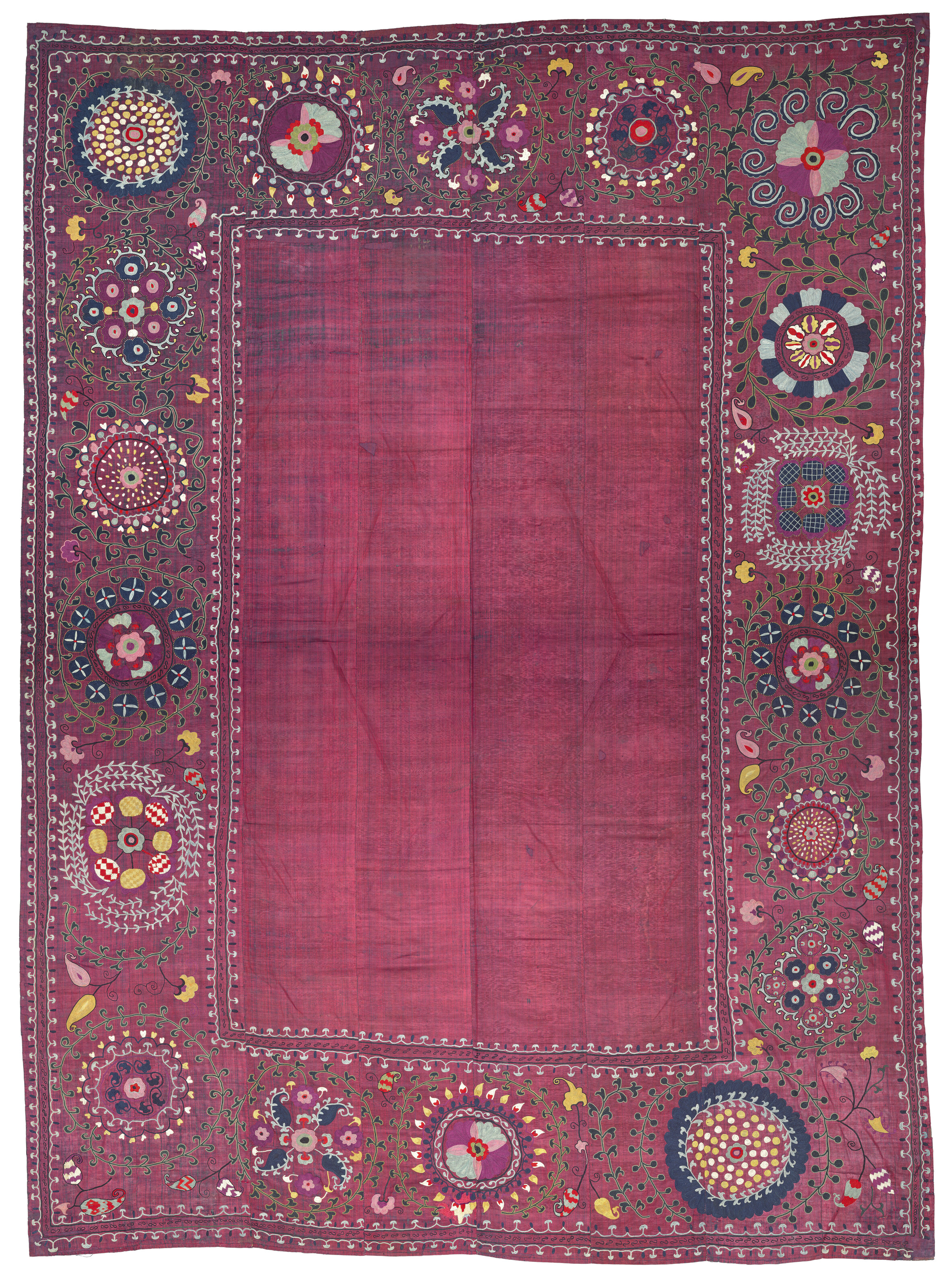 A large Shahrisabz suzani, Uzbekistan, 19th century, offered in Art of the Islamic and Indian Worlds including Rugs and Carpets on 30 October 2025 at Christie's in London