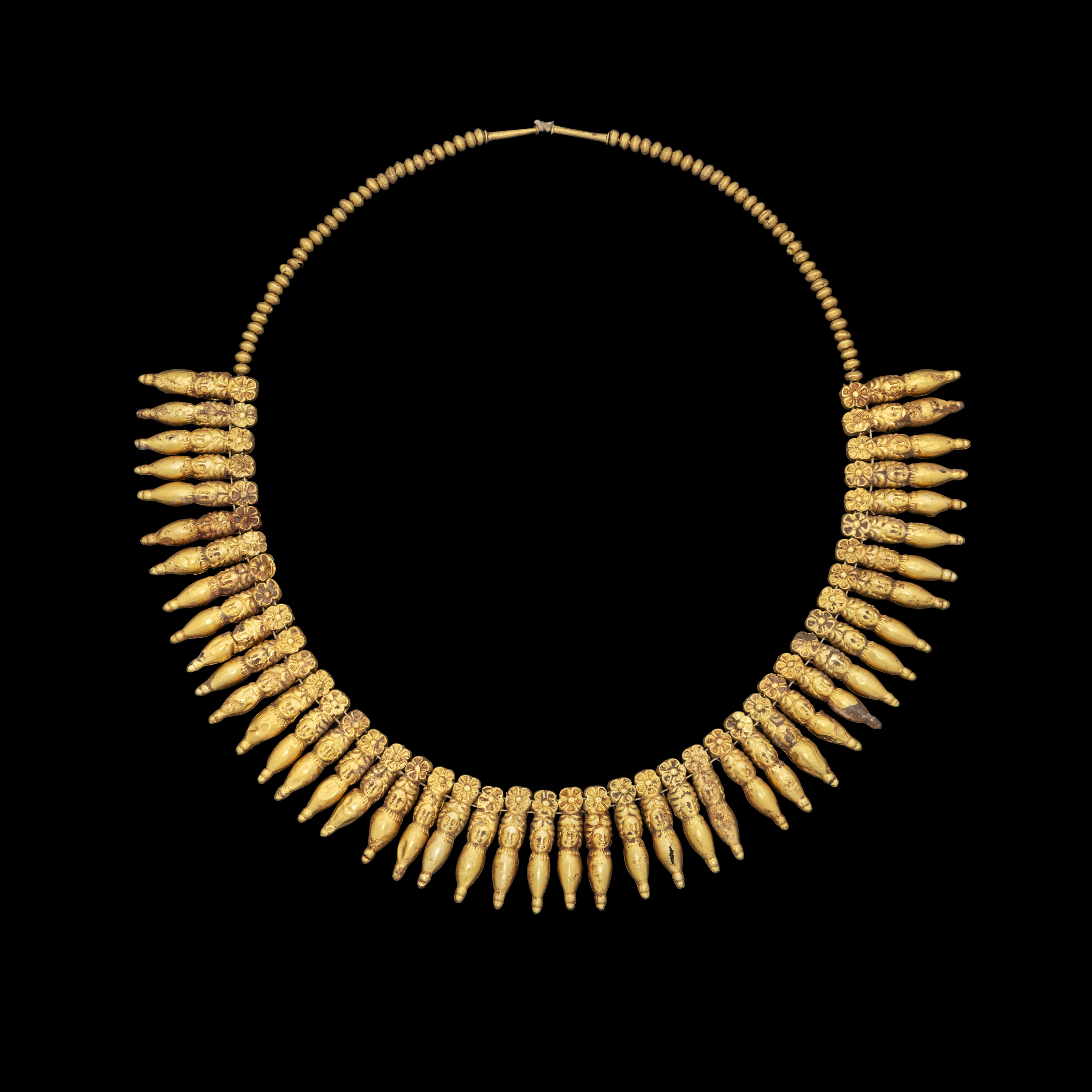 An Etruscan gold bead necklace, circa 3rd century B.C., offered in Antiquities on 2 July 2025 at Christie's in London