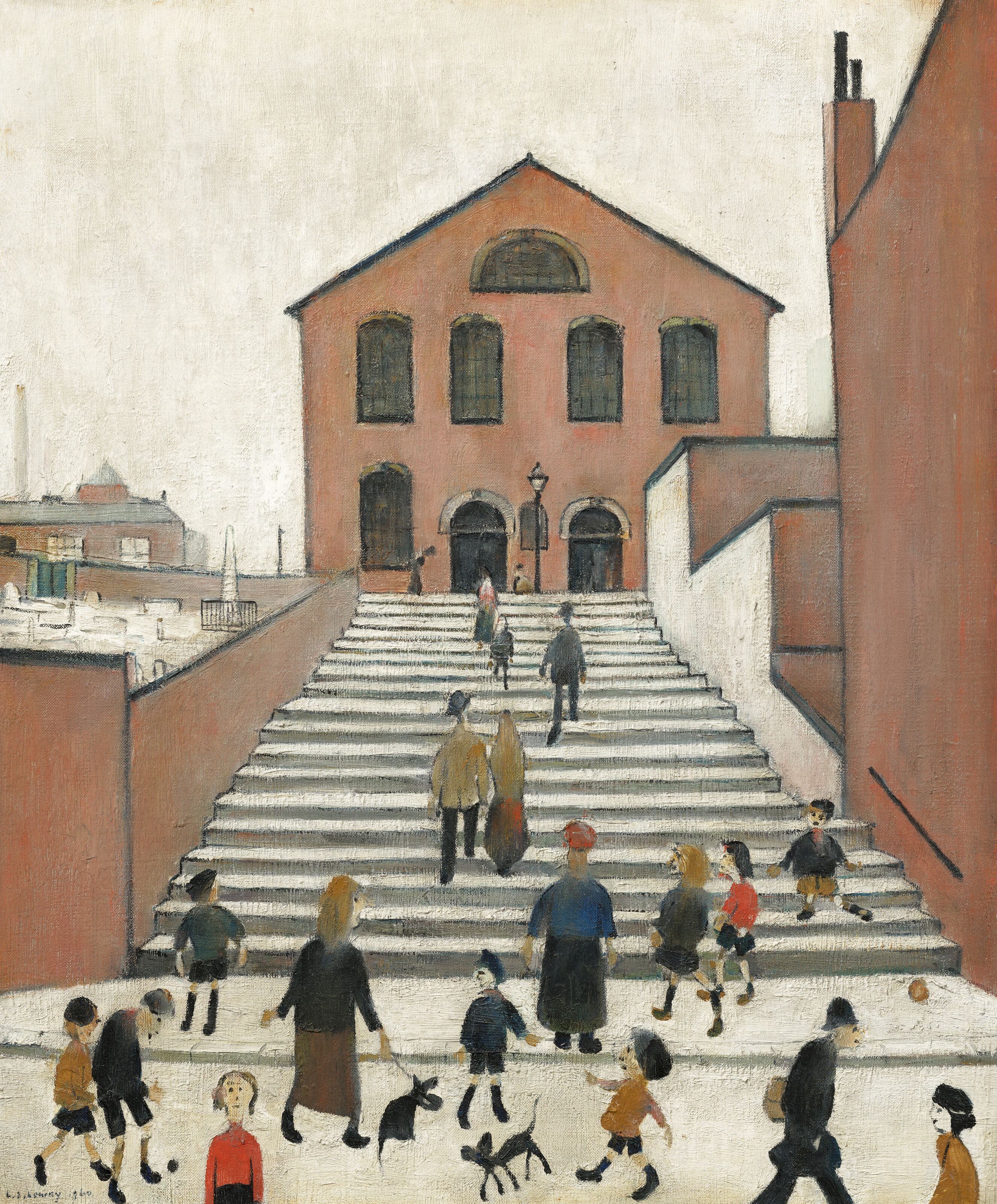 LS Lowry, Old Church and Steps, 1960, offered in the Modern British and Irish Art Evening Sale on 19 March 2025 at Christie's in London