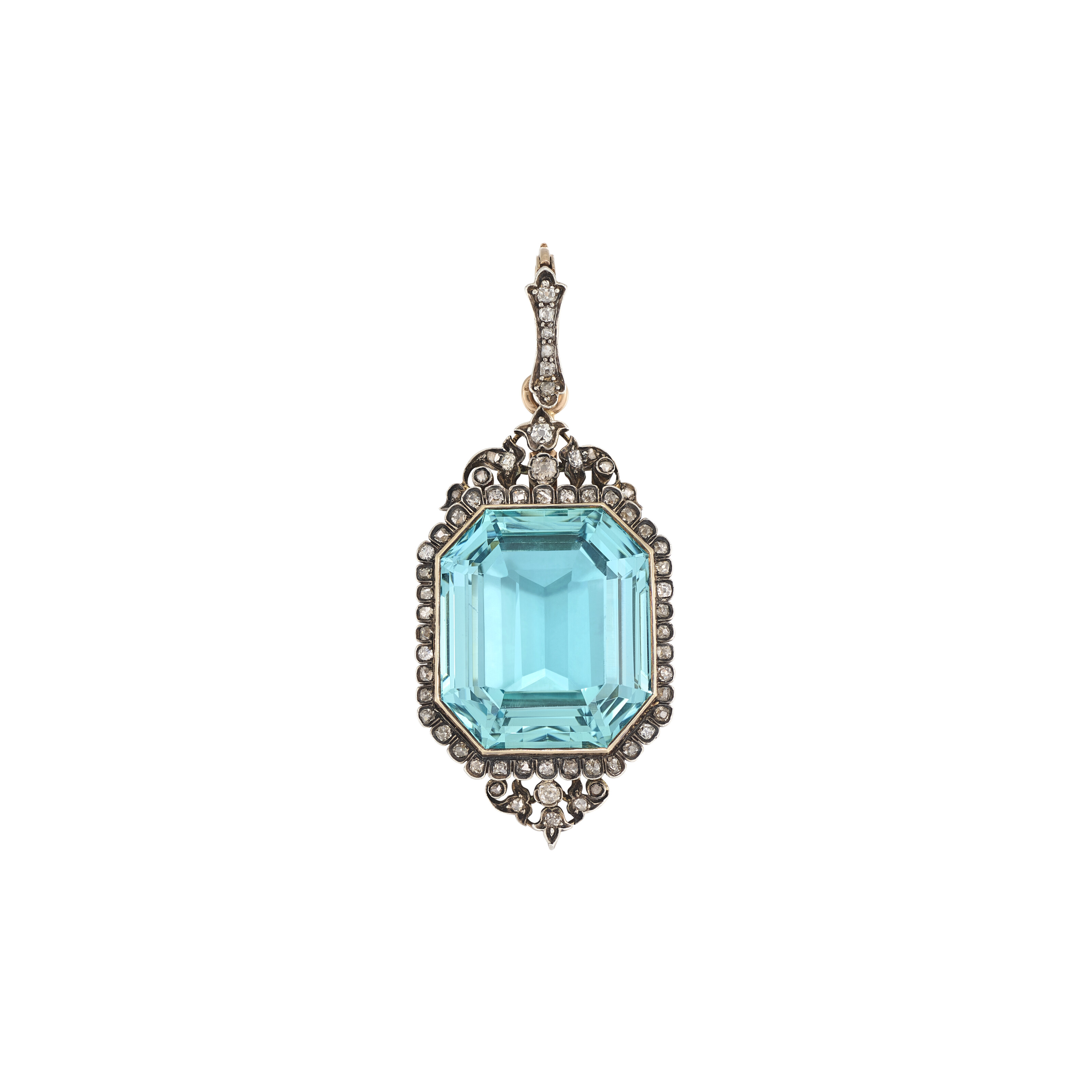 Catalog image of LATE 19TH CENTURY AQUAMARINE AND DIAMOND PENDANT