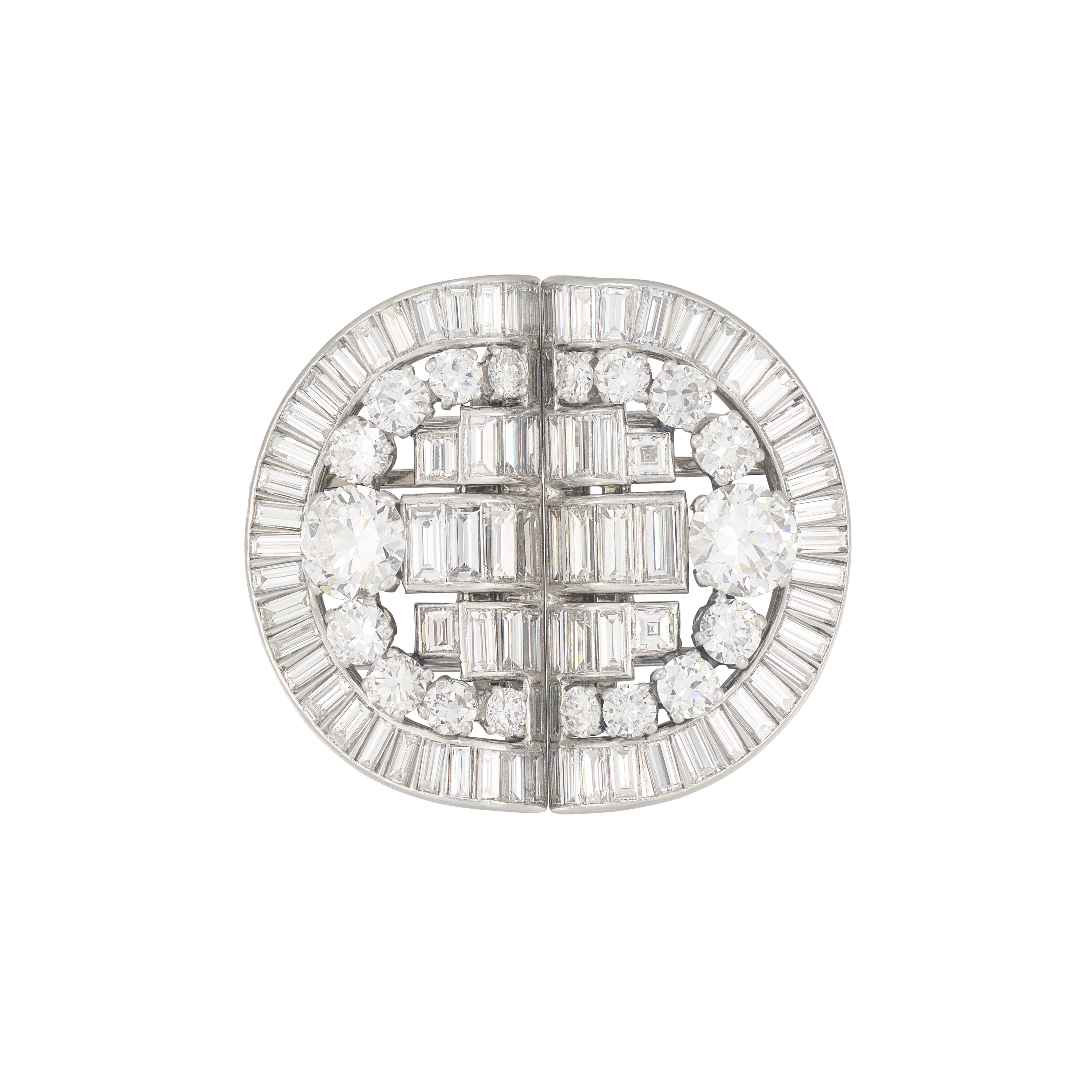 Cartier. An Art Deco diamond double clip brooch, circa 1930, offered in Jewels Online: The London Edit, until 6 June 2025 at Christie's Online