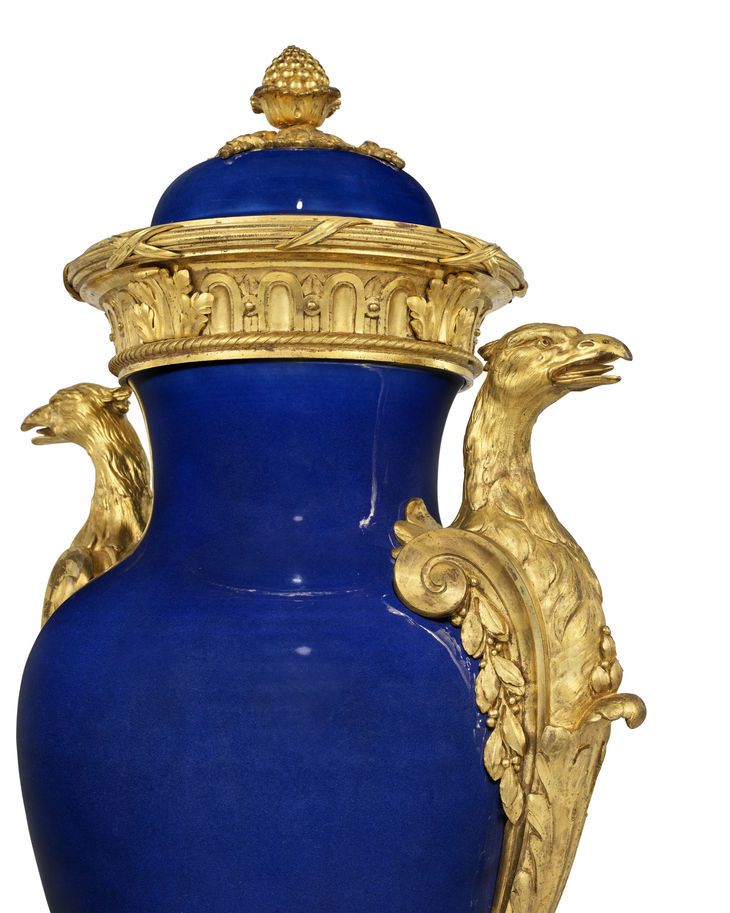 A LATE LOUIS XV ORMOLU-MOUNTED 'BLEU TURQUE' CHINESE PORCELAIN