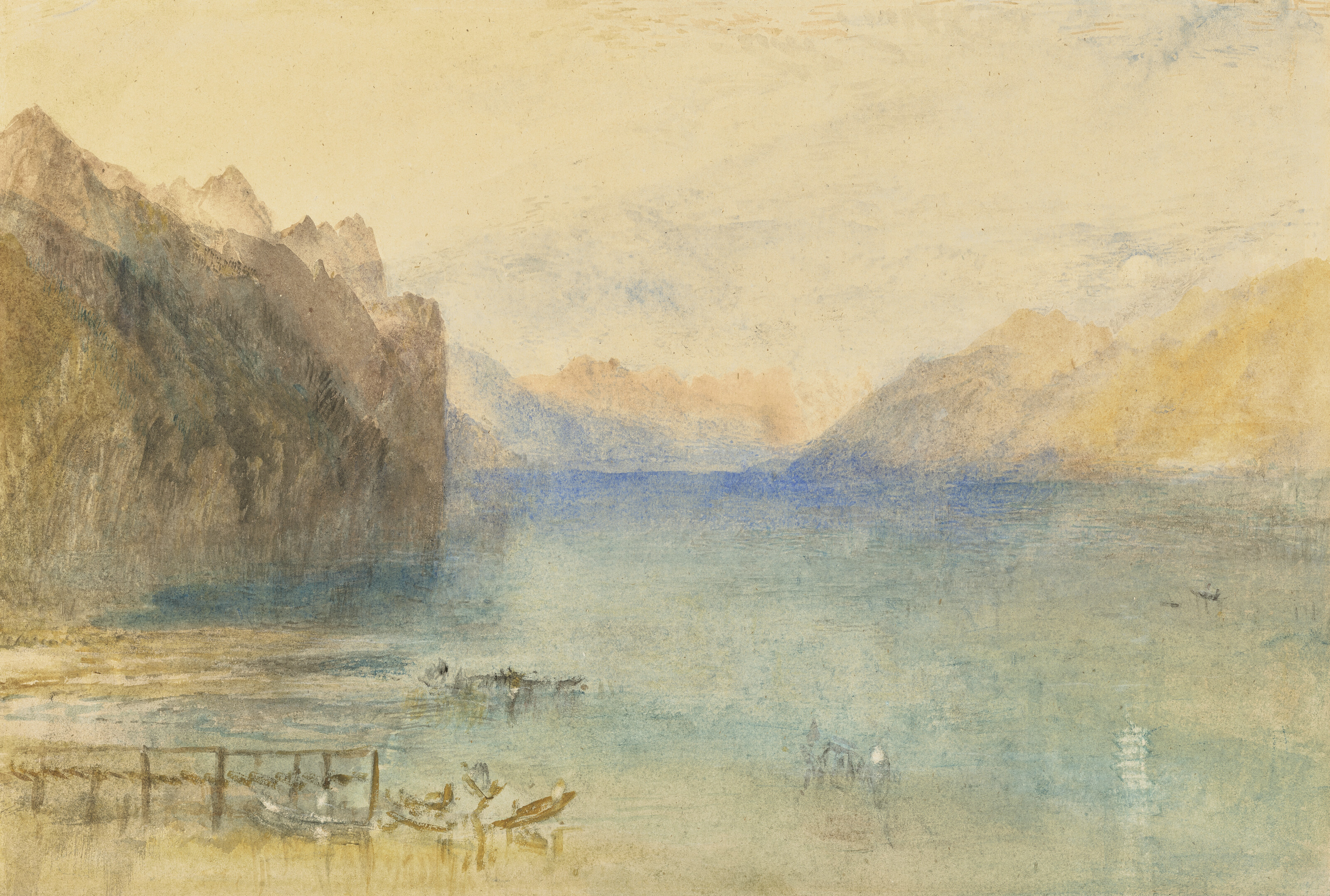 Joseph Mallord William Turner, Lake Brienz, with the Setting Moon, offered in the Old Masters Evening Sale on 1 July 2025 at Christie's in London