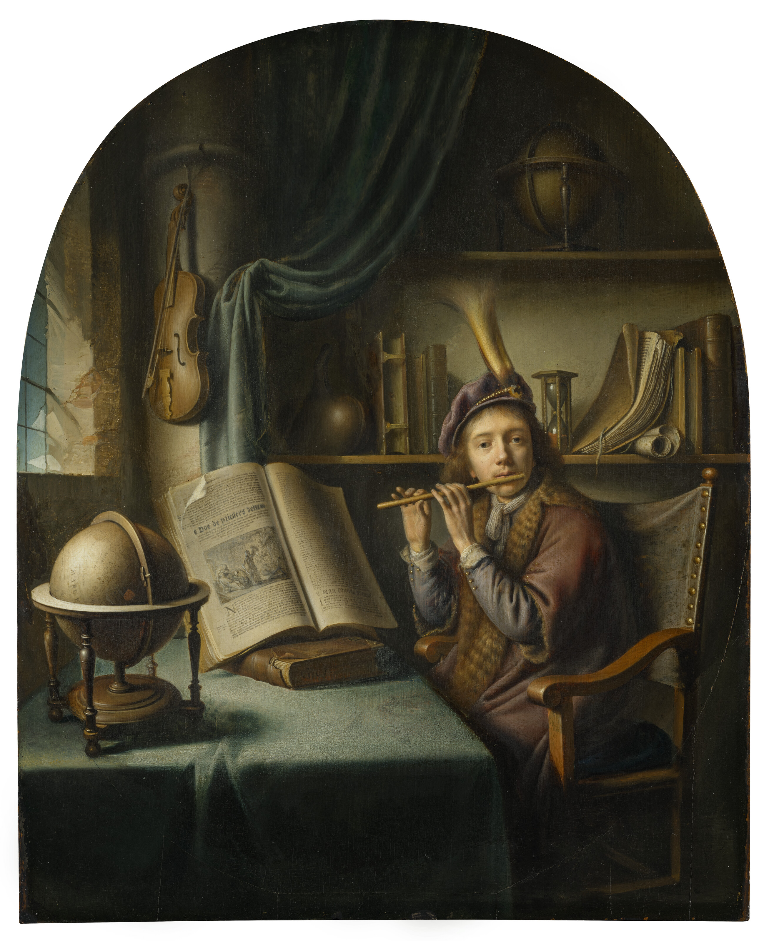 Gerrit Dou, The Flute Player, offered in the Old Masters Evening Sale on 2 December 2025 at Christie's in London