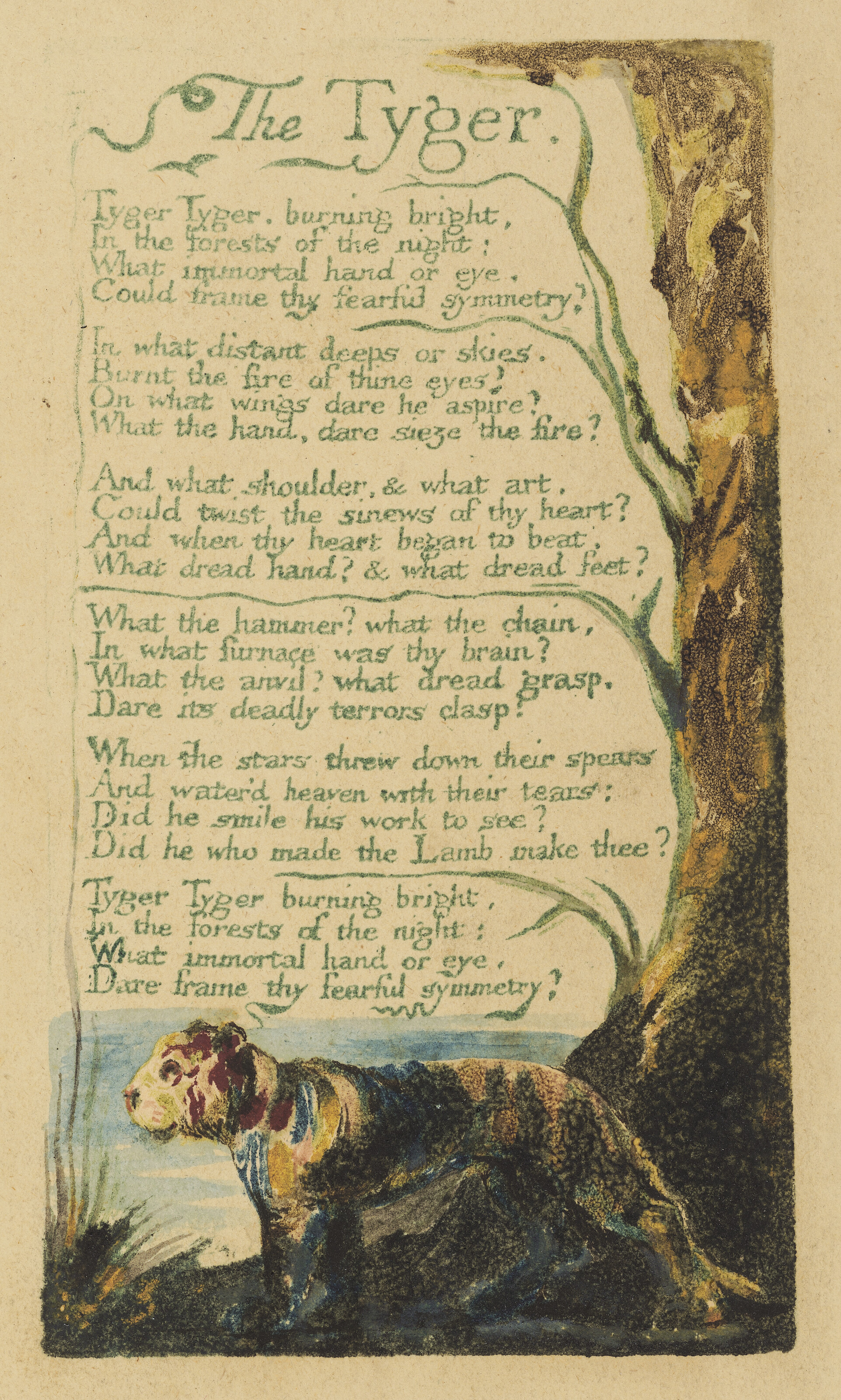 William Blake, The Tyger, from: Songs of Experience, offered in the Old Masters to Modern Day Sale: Paintings, Drawings, Sculpture on 3 December 2025 at Christie's in London