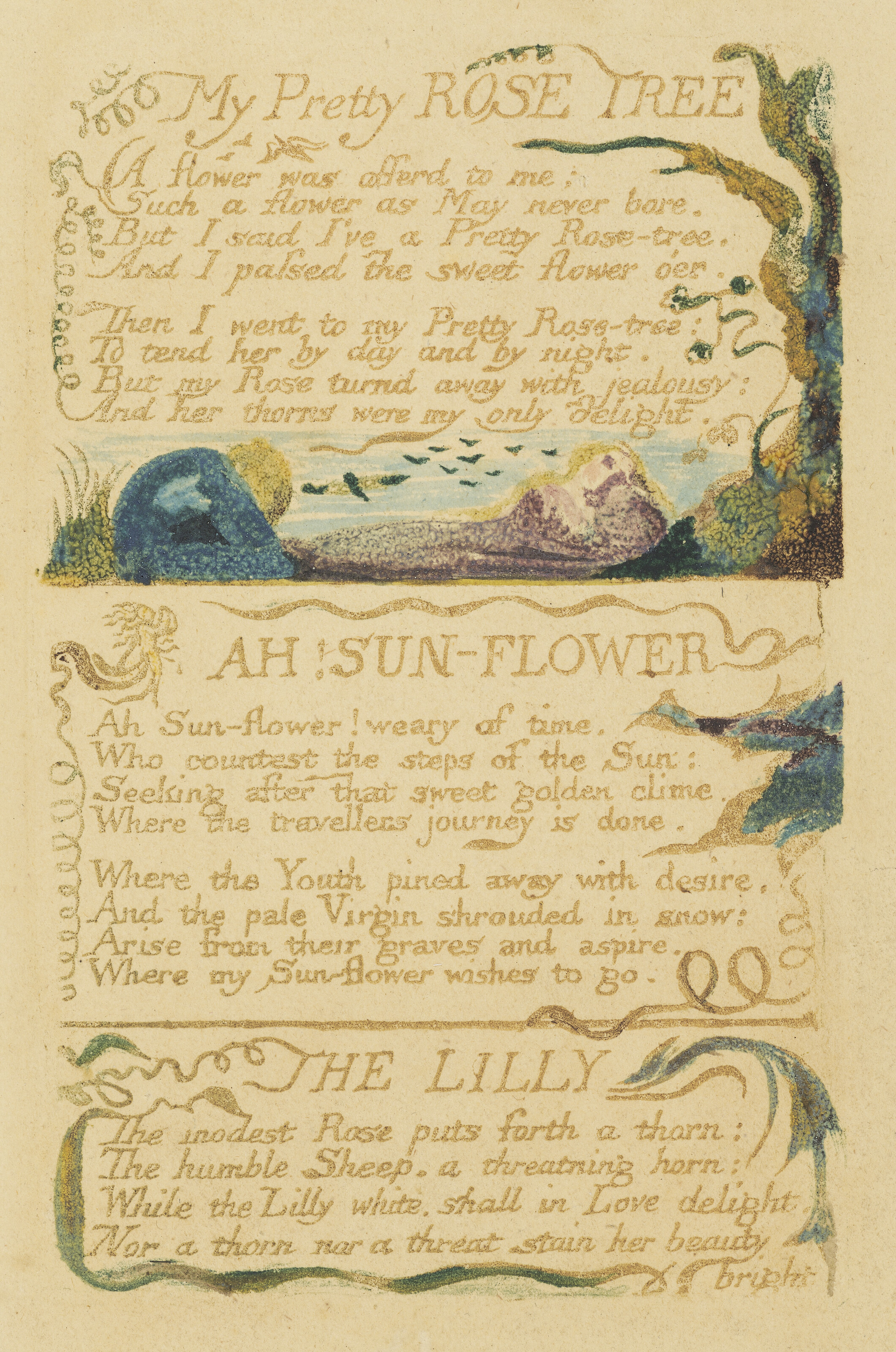 William Blake, My Pretty ROSE TREE, AH! SUN-FLOWER, THE LILLY, from: Songs of Experience, offered in the Old Masters to Modern Day Sale: Paintings, Drawings, Sculpture on 3 December 2025 at Christie's in London