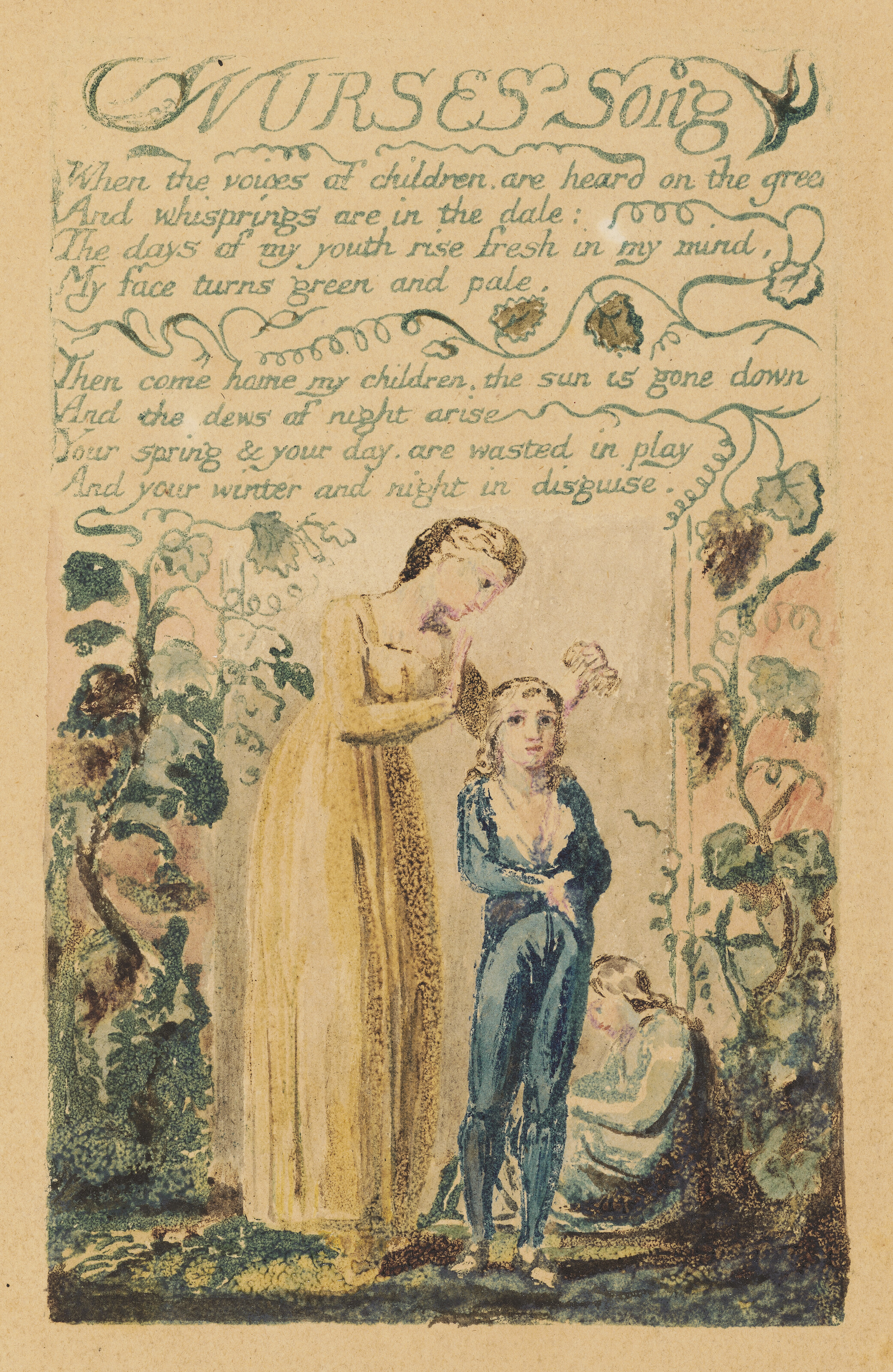 William Blake, NURSES Song, from: Songs of Experience, offered in the Old Masters to Modern Day Sale: Paintings, Drawings, Sculpture on 3 December 2025 at Christie's in London