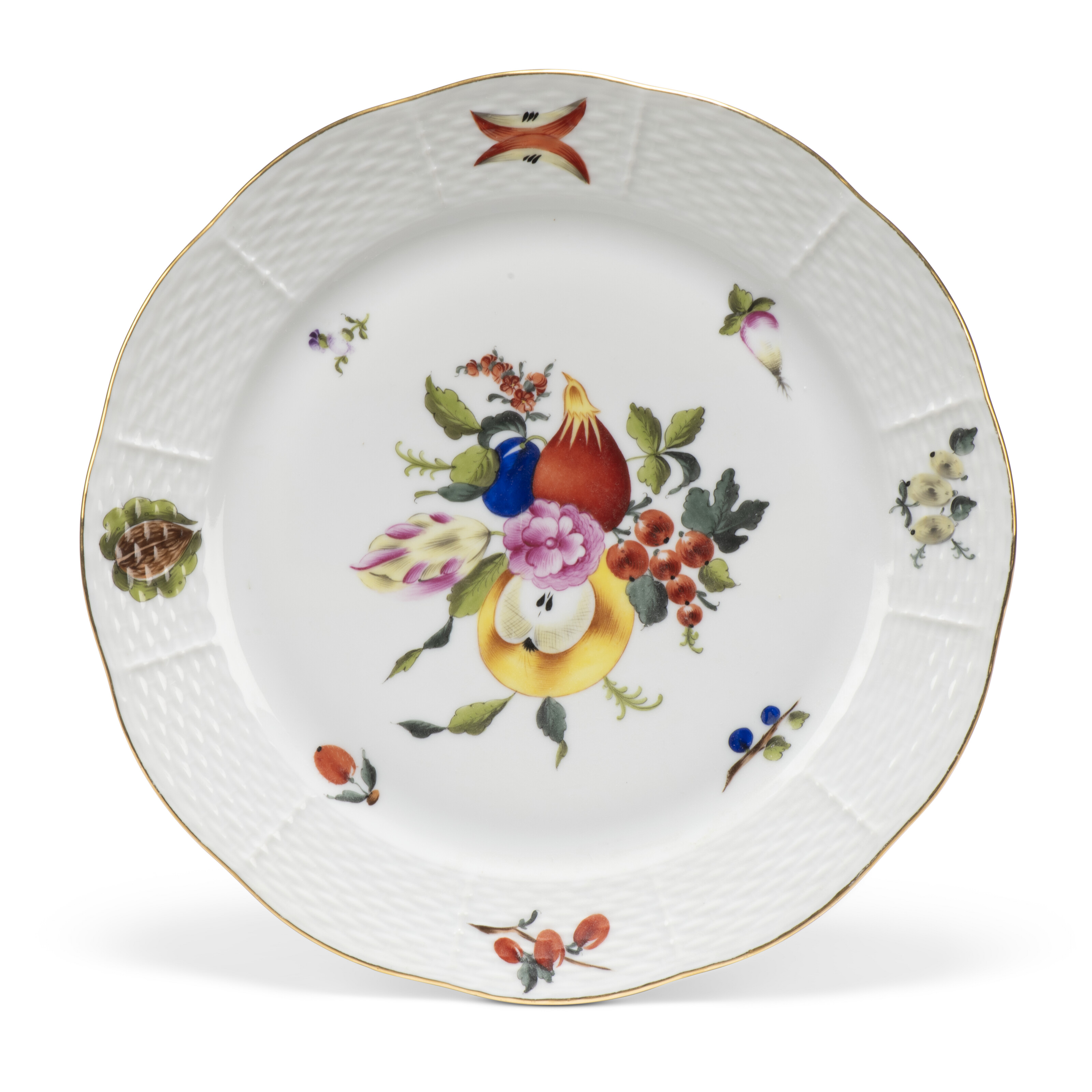 HEREND パーティープレート A HEREND PORCELAIN 'FRUITS AND FLOWERS' PATTERN PART TABLE