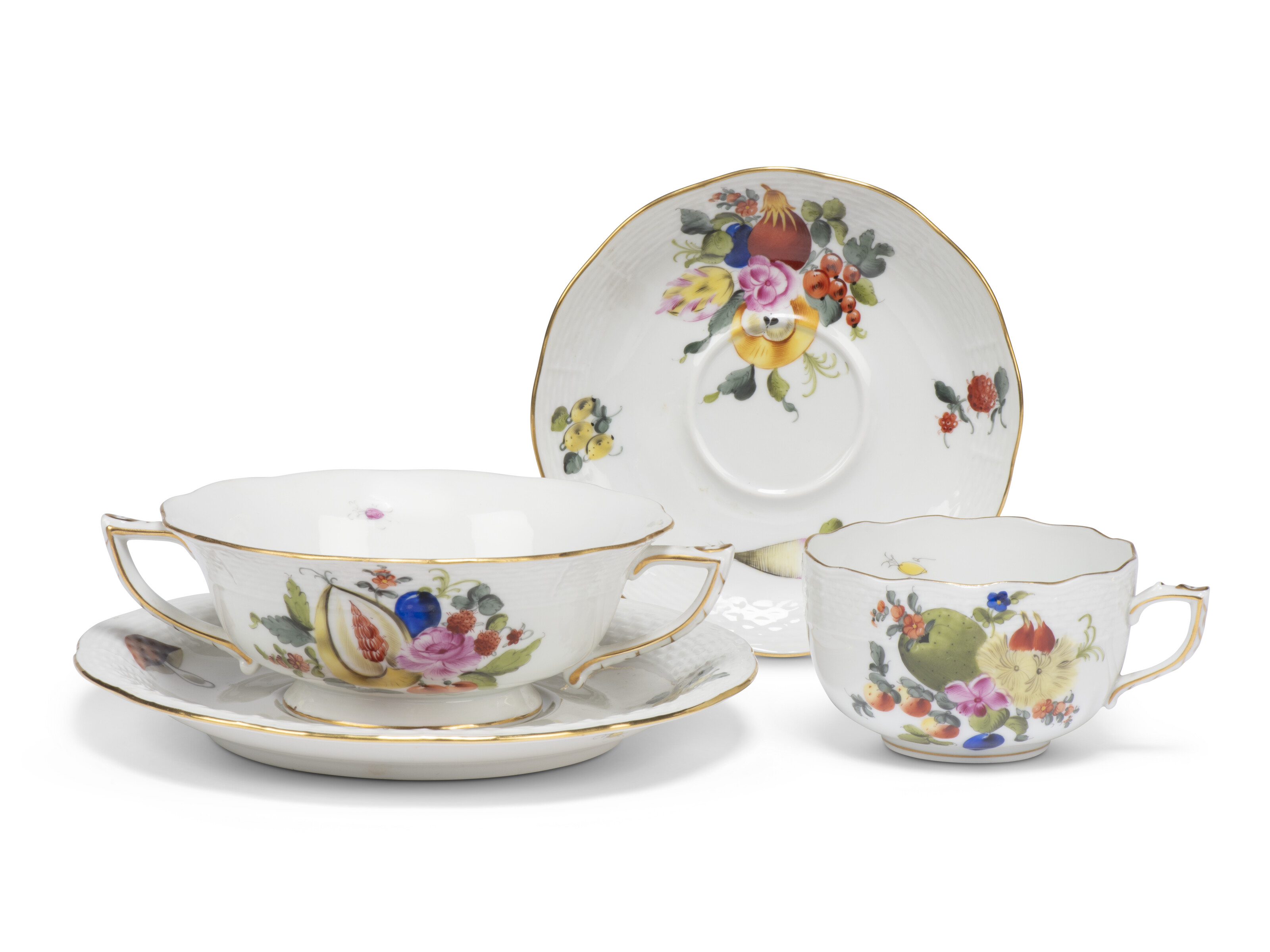 HEREND パーティープレート A HEREND PORCELAIN 'FRUITS AND FLOWERS' PATTERN PART TABLE