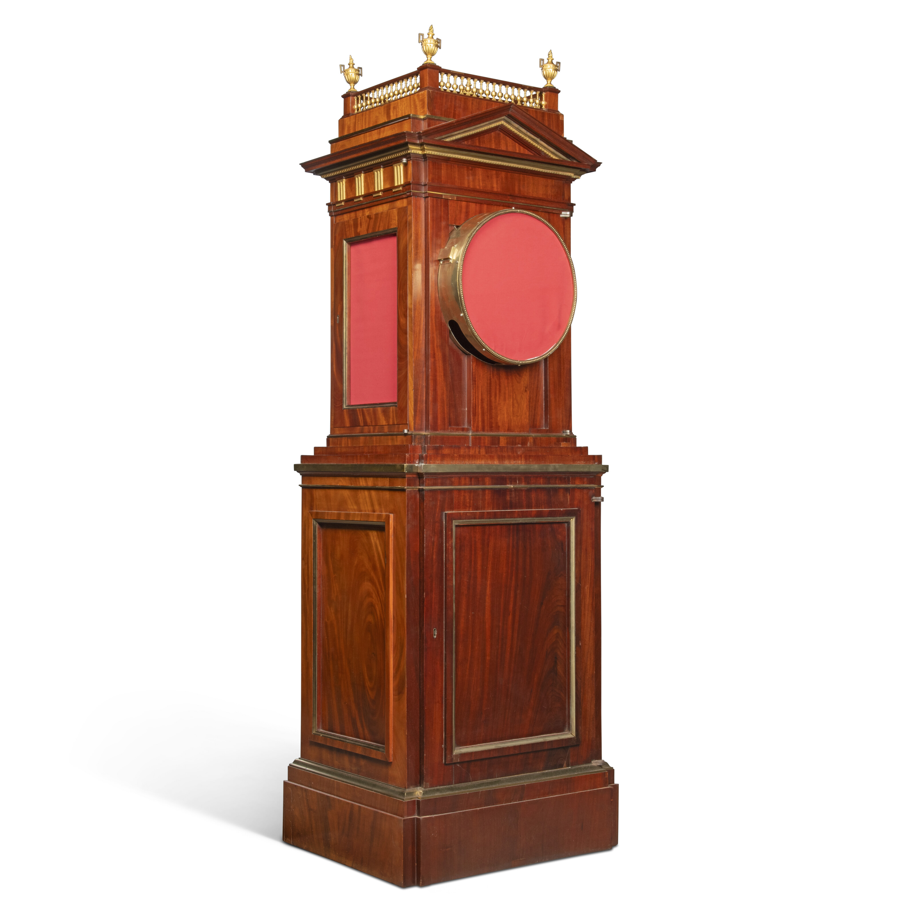 A GERMAN ORMOLU-MOUNTED AND BRASS-INLAID MAHOGANY STRIKING MUSICAL