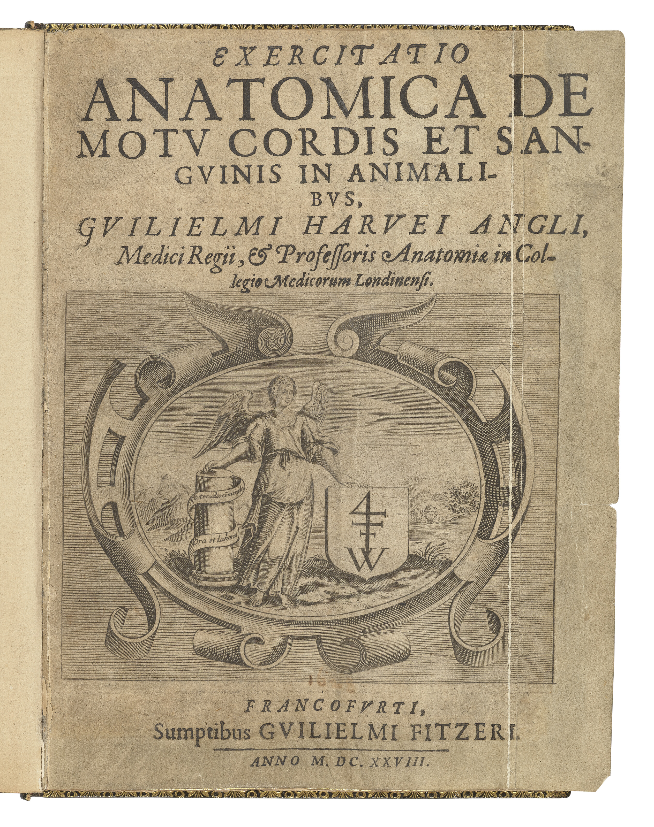 William Harvey, Exercitatio anatomica de motu cordis et sanguinis in animalibus. Frankfurt: William Fitzer, 1628, offered in Valuable Books, Manuscripts and Photographs, including Highlights from The Royal Society of Medicine on 10 December 2025 at Christie's in London