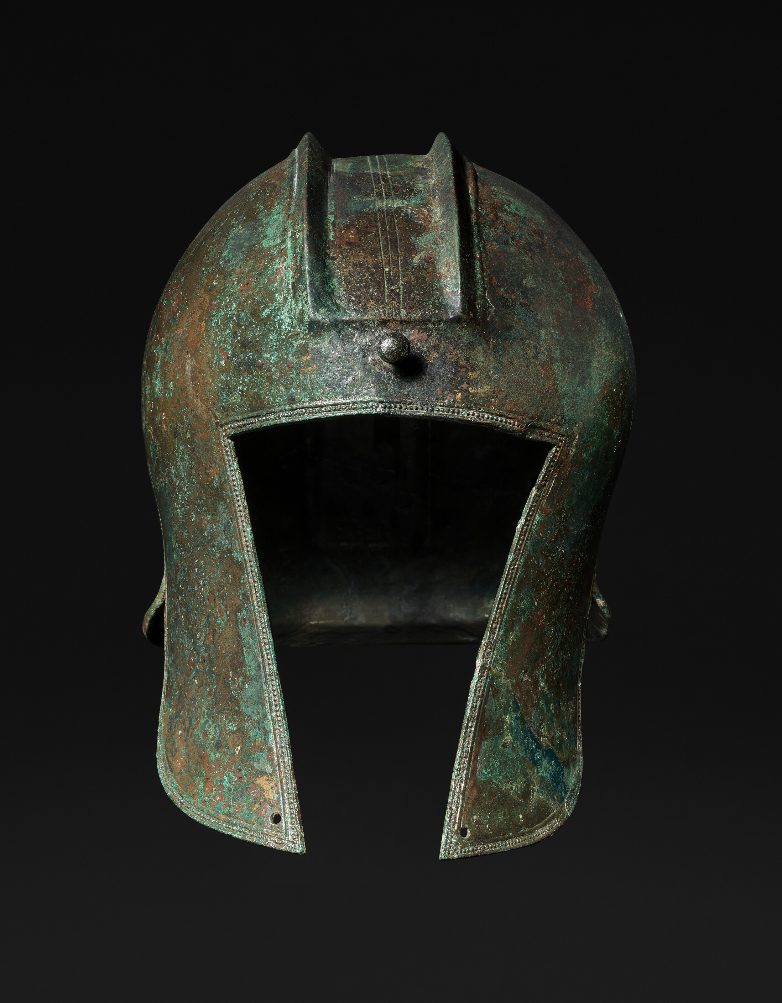 A Greek bronze Illyrian helmet, Archaic period, circa 500-420 B.C., offered in Antiquities on 3 December 2025 at Christie's in London