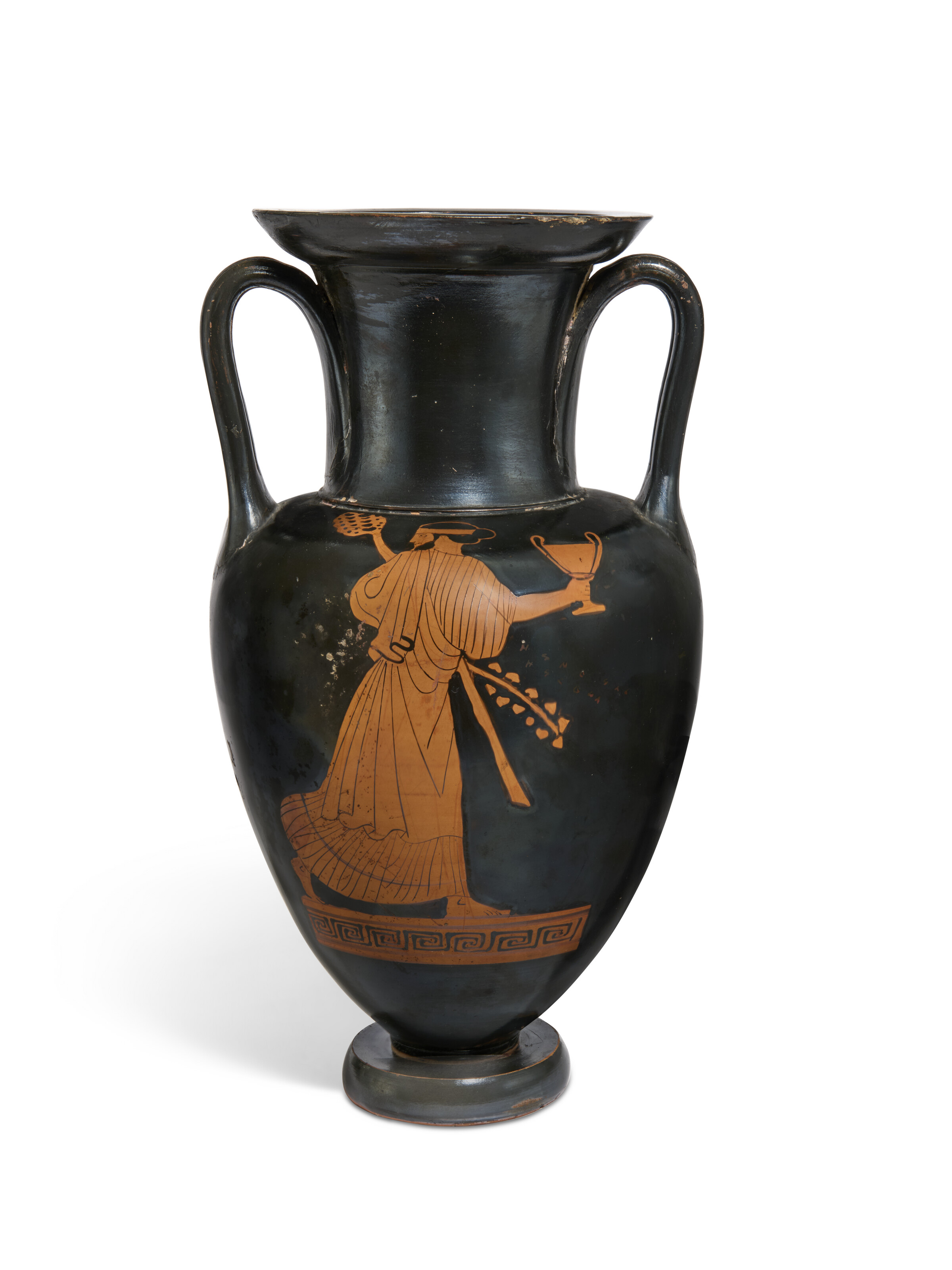 An attic red-figured Nolan amphora, attributed to the Alkimachos painter, circa 470-460 B.C., offered in Antiquities on 3 December 2025 at Christie's in London