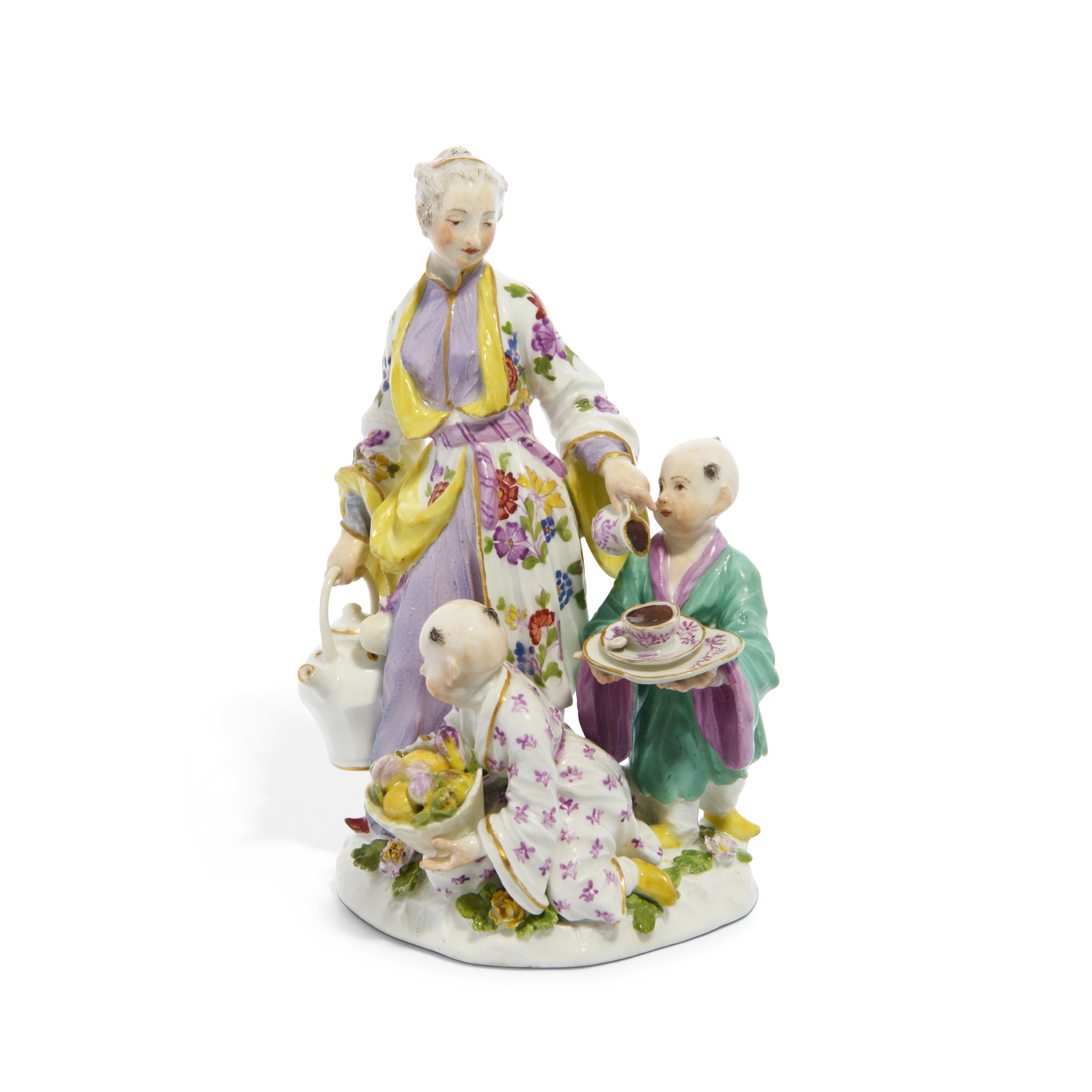 A MEISSEN PORCELAIN CHINOISERIE FAMILY GROUP OR LES DELICES DE L