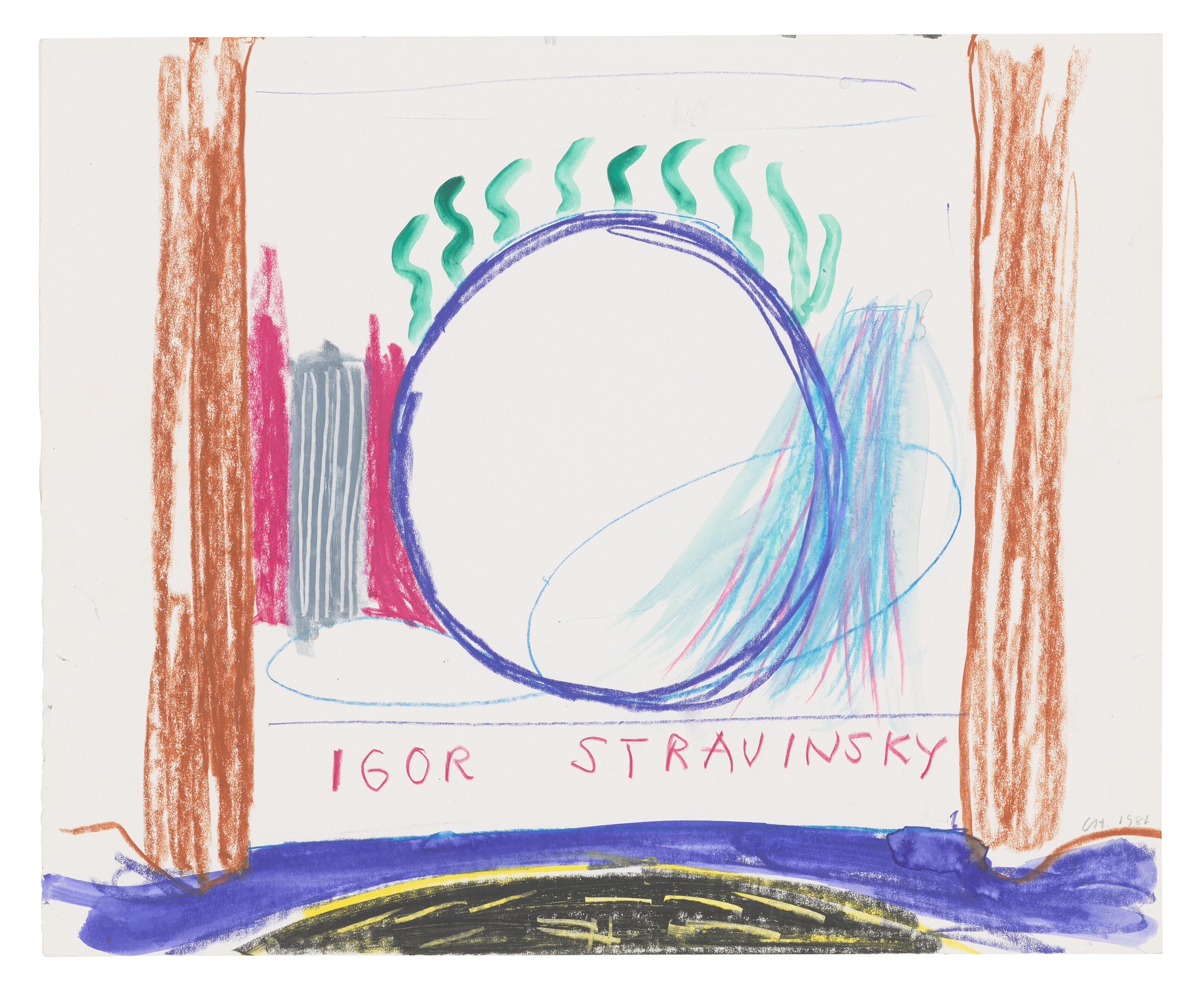 Catalog image of Study for the stage, Drawing for Le Rossignol