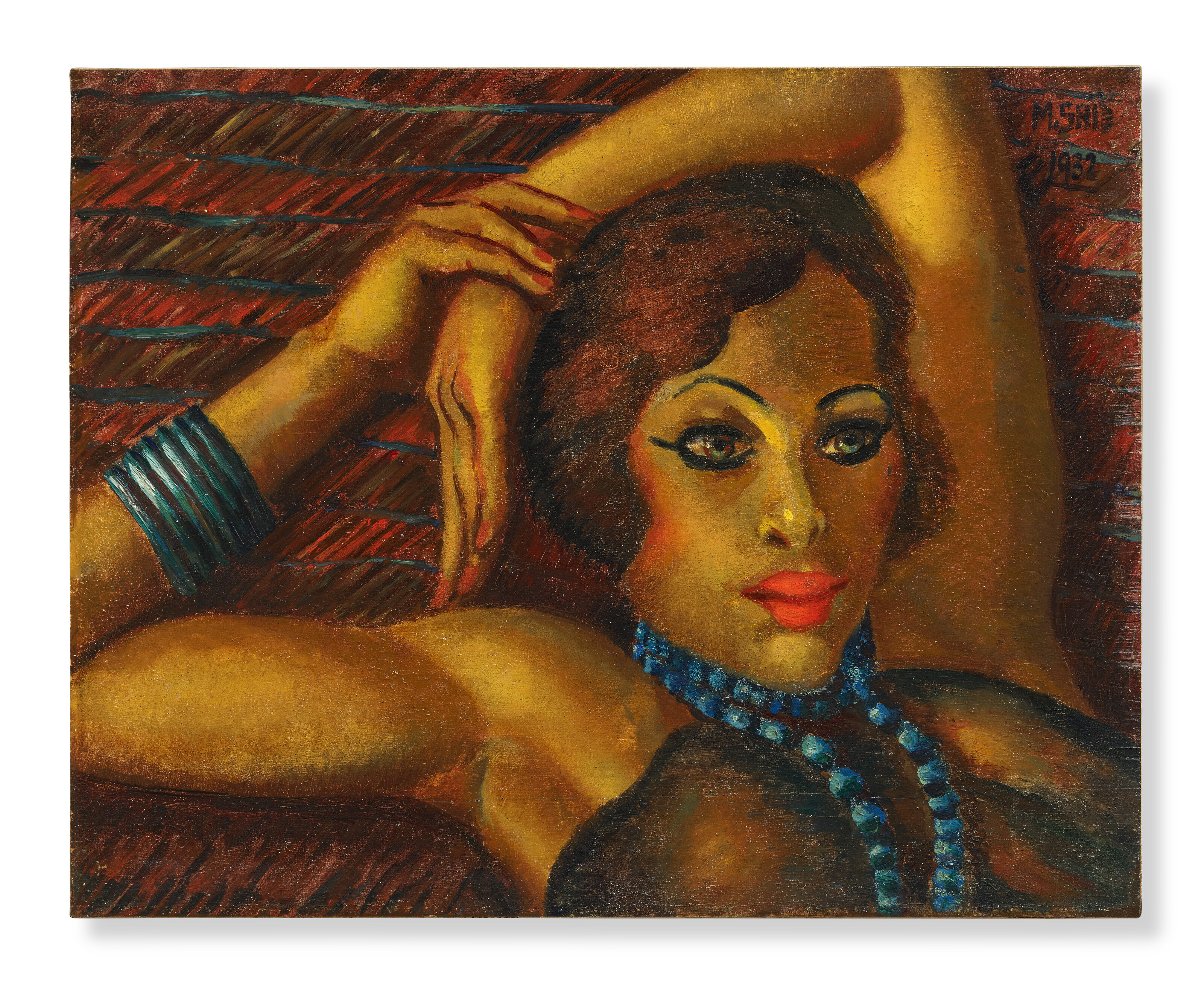 Mahmoud Said, The Girl with the Green Eyes (replica), 1932, offered in Silsila: Highlights from the Dalloul Collection including Modern and Contemporary Middle Eastern Art on 6 November 2025 at Christie's in London