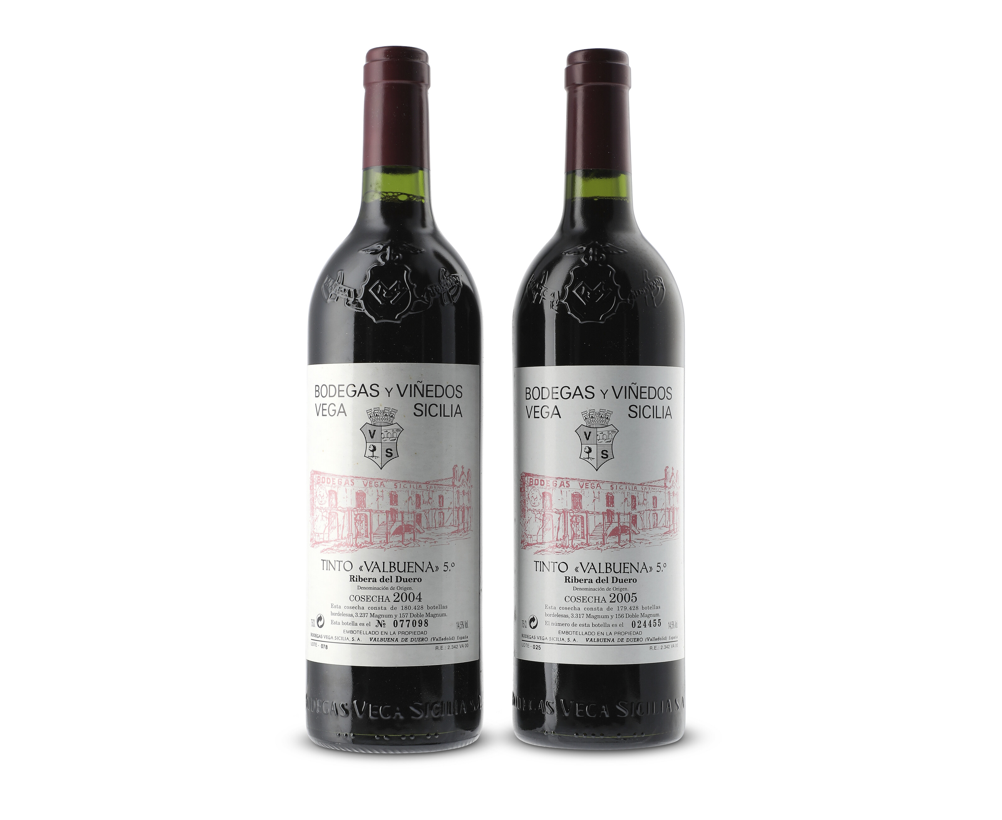Mixed Vega Sicilia Valbuena 5 2004-2005, 18 bottles (75cl) per lot, offered in Fine and Rare Wines Online: London Edition, 15-29 April 2025 at Christie's Online